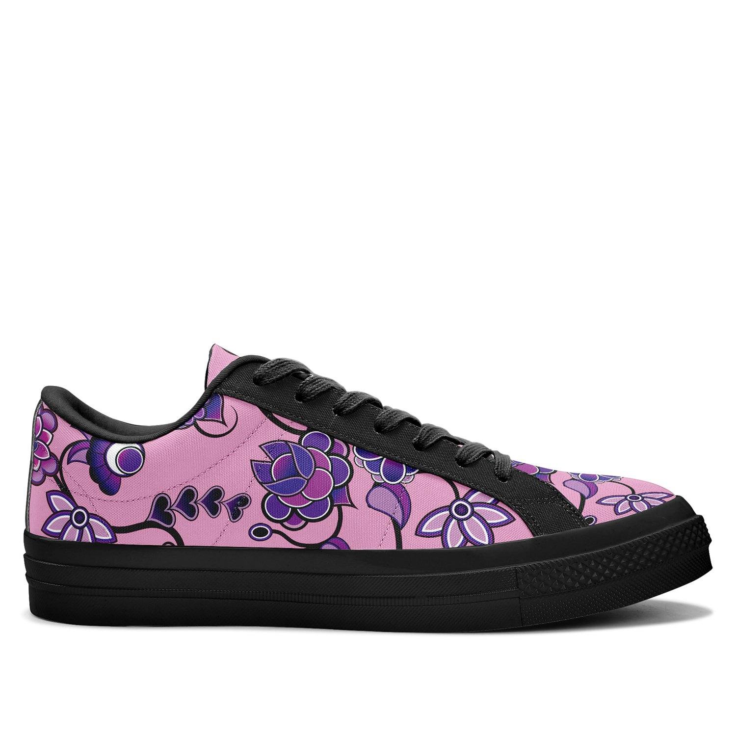 Purple Floral Amour Aapisi Low Top Canvas Shoes Black Sole aapisi Herman