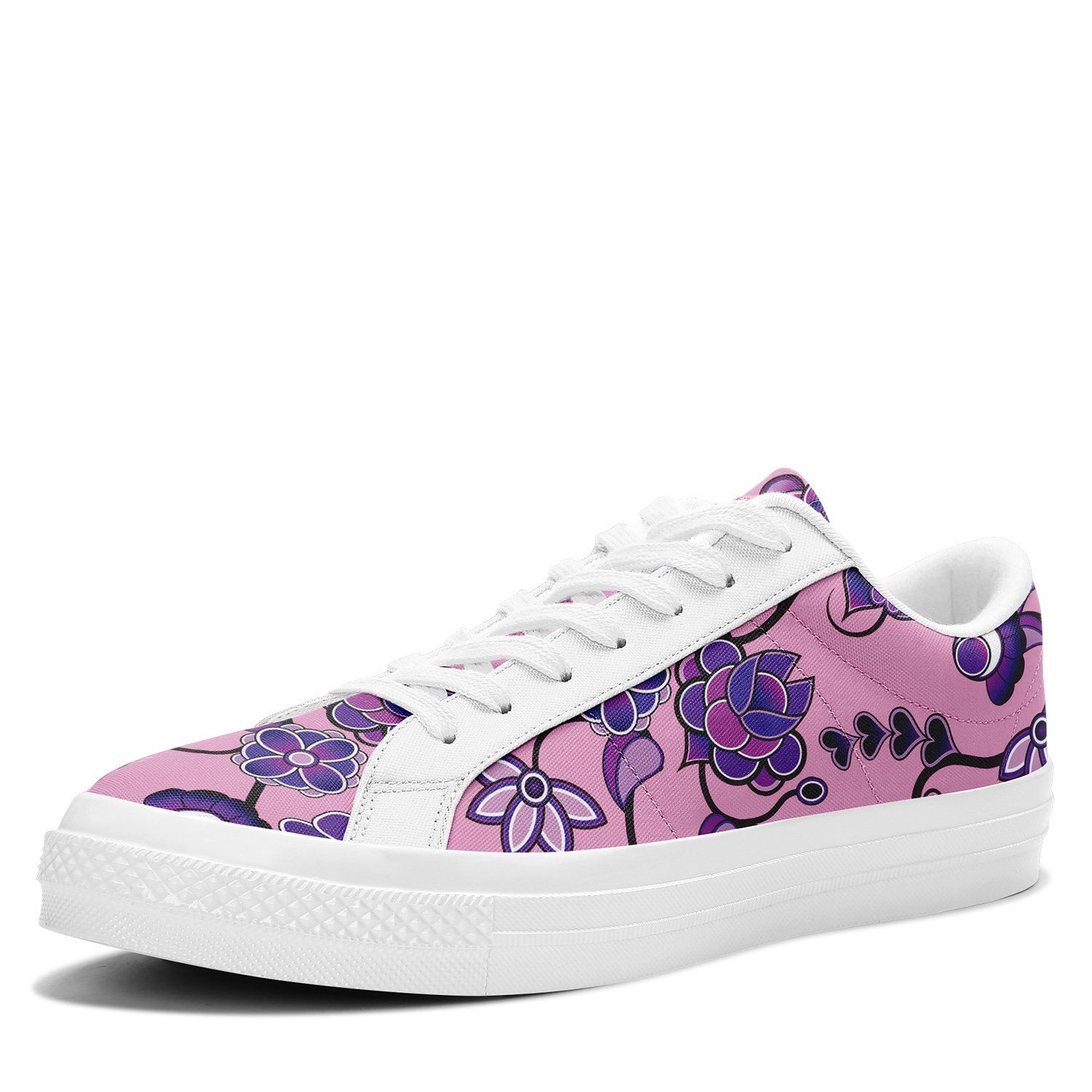 Purple Floral Amour Aapisi Low Top Canvas Shoes White Sole aapisi Herman