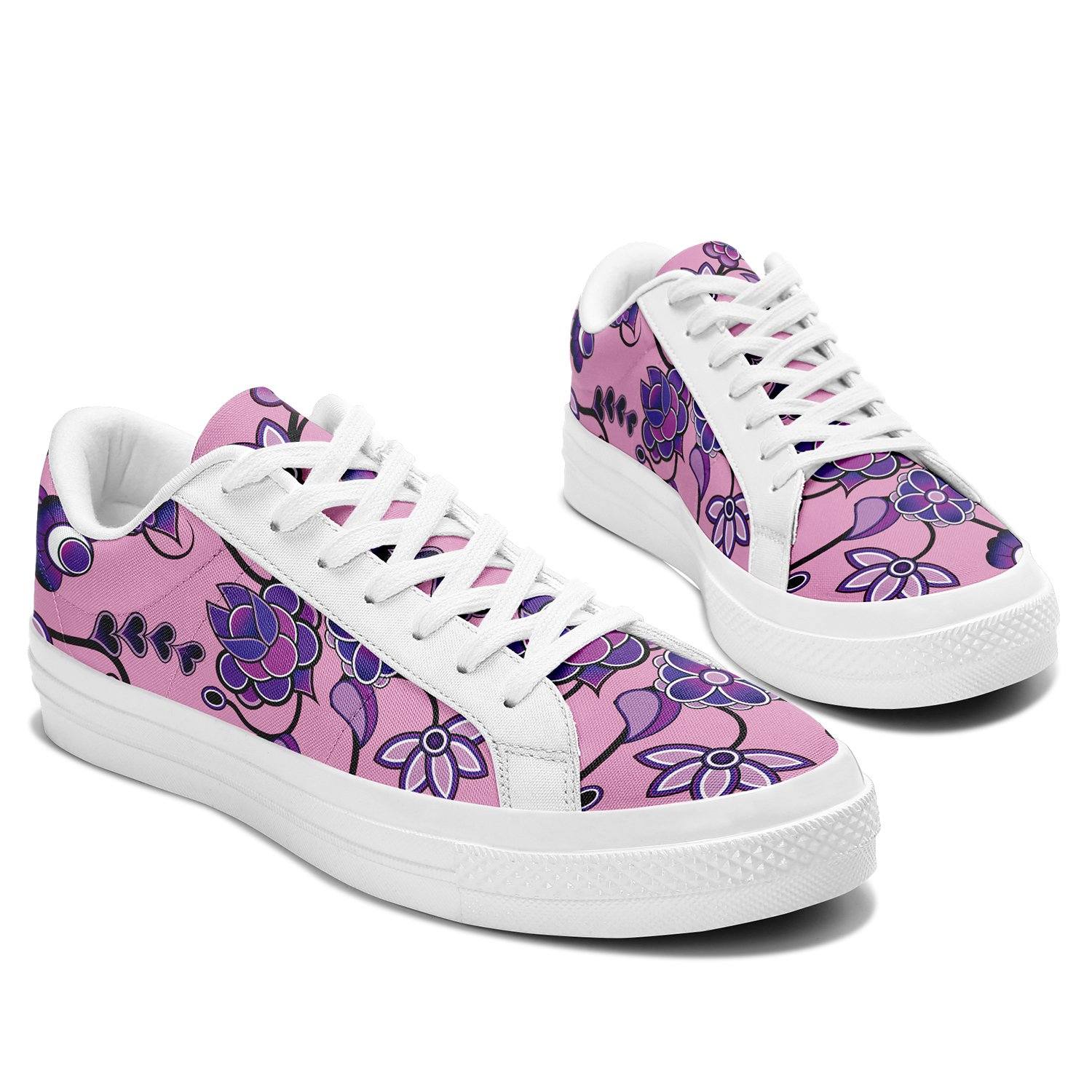 Purple Floral Amour Aapisi Low Top Canvas Shoes White Sole aapisi Herman 
