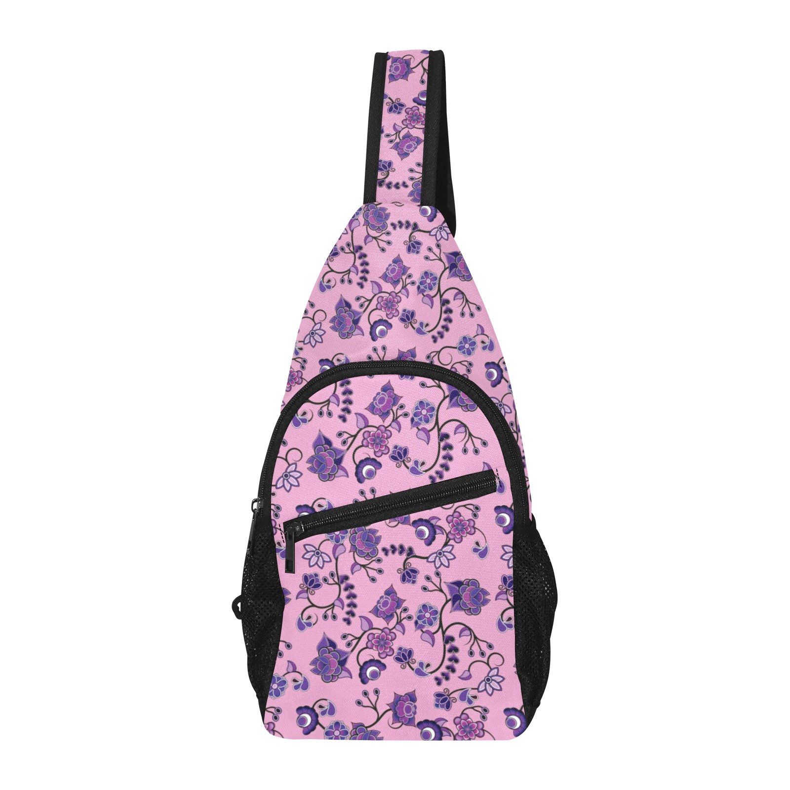 Purple Floral Amour All Over Print Chest Bag (Model 1719) All Over Print Chest Bag (1719) e-joyer 