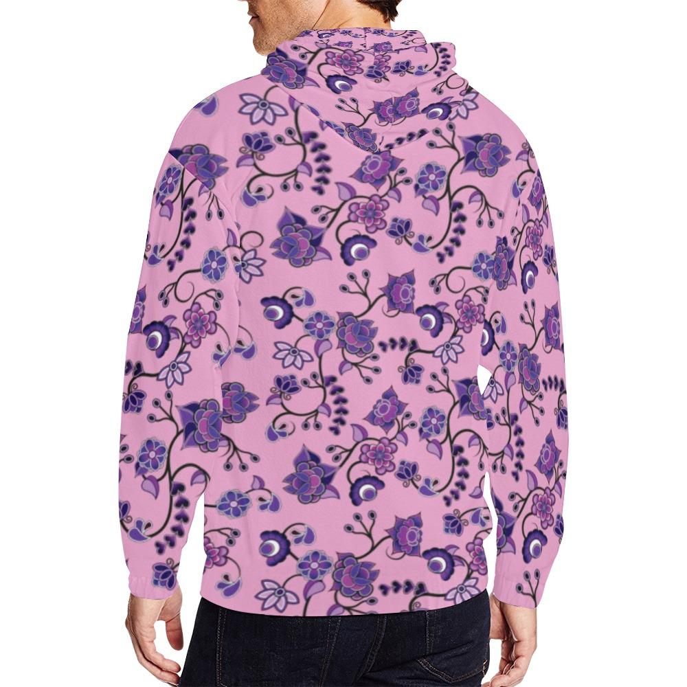 Purple Floral Amour All Over Print Full Zip Hoodie for Men (Model H14) All Over Print Full Zip Hoodie for Men (H14) e-joyer