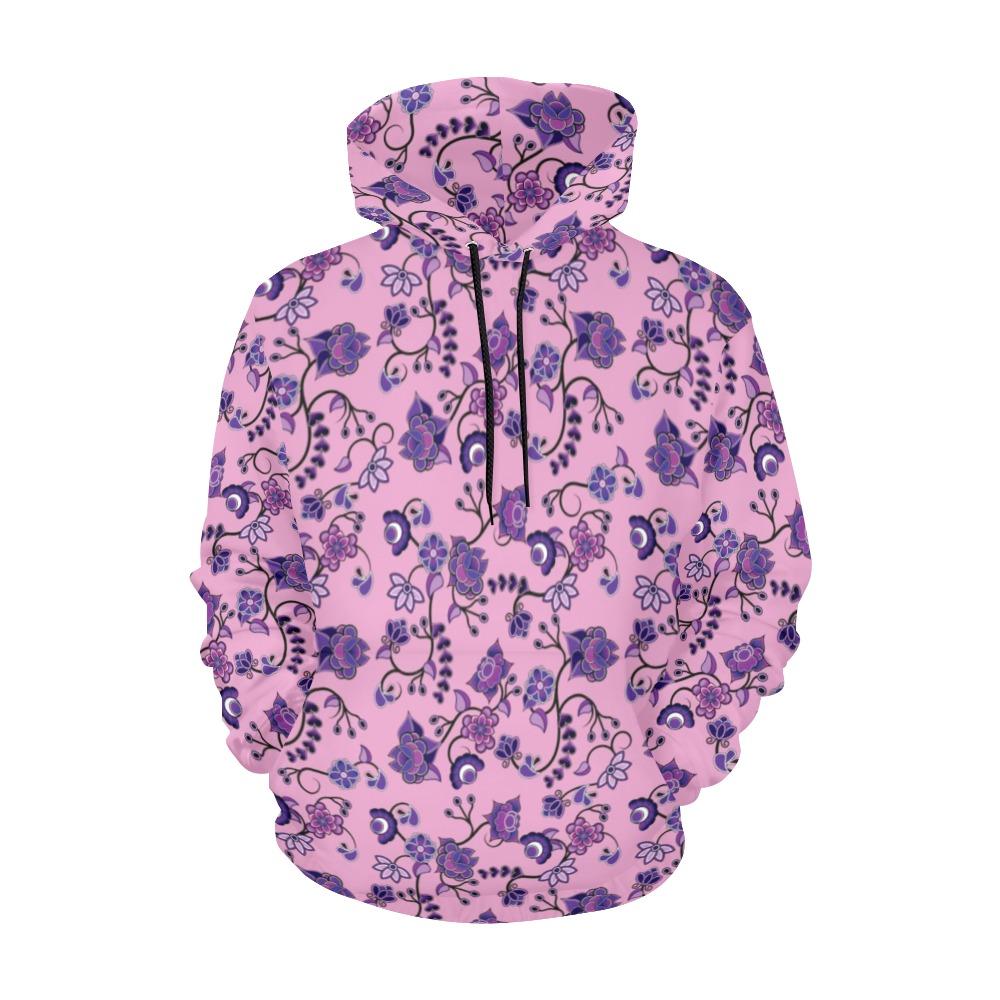 Purple Floral Amour All Over Print Hoodie for Women (USA Size) (Model H13) All Over Print Hoodie for Women (H13) e-joyer