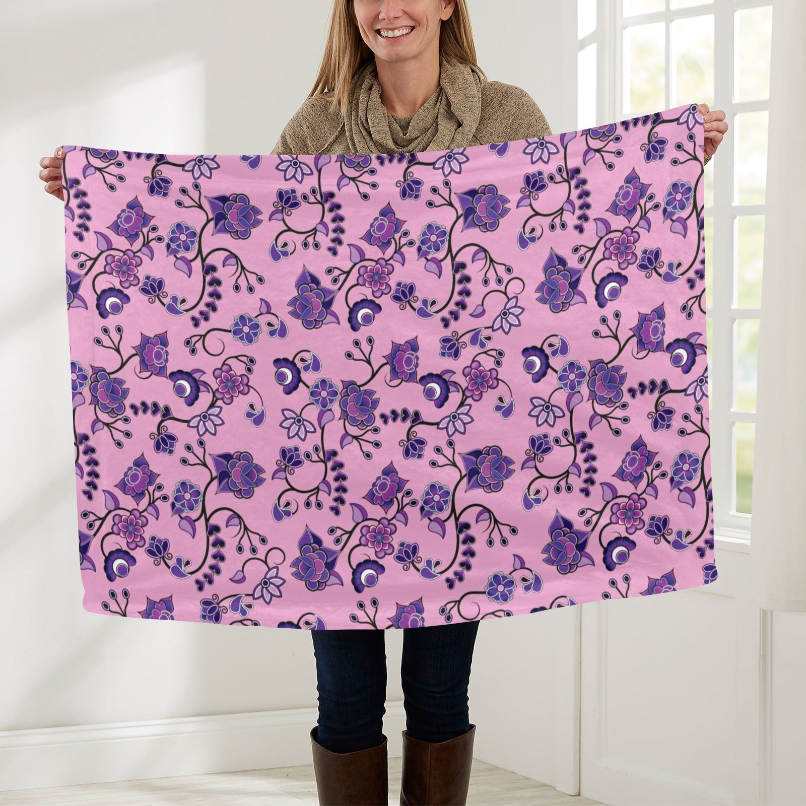 Purple Floral Amour Baby Blanket 30"x40" Baby Blanket 30"x40" e-joyer