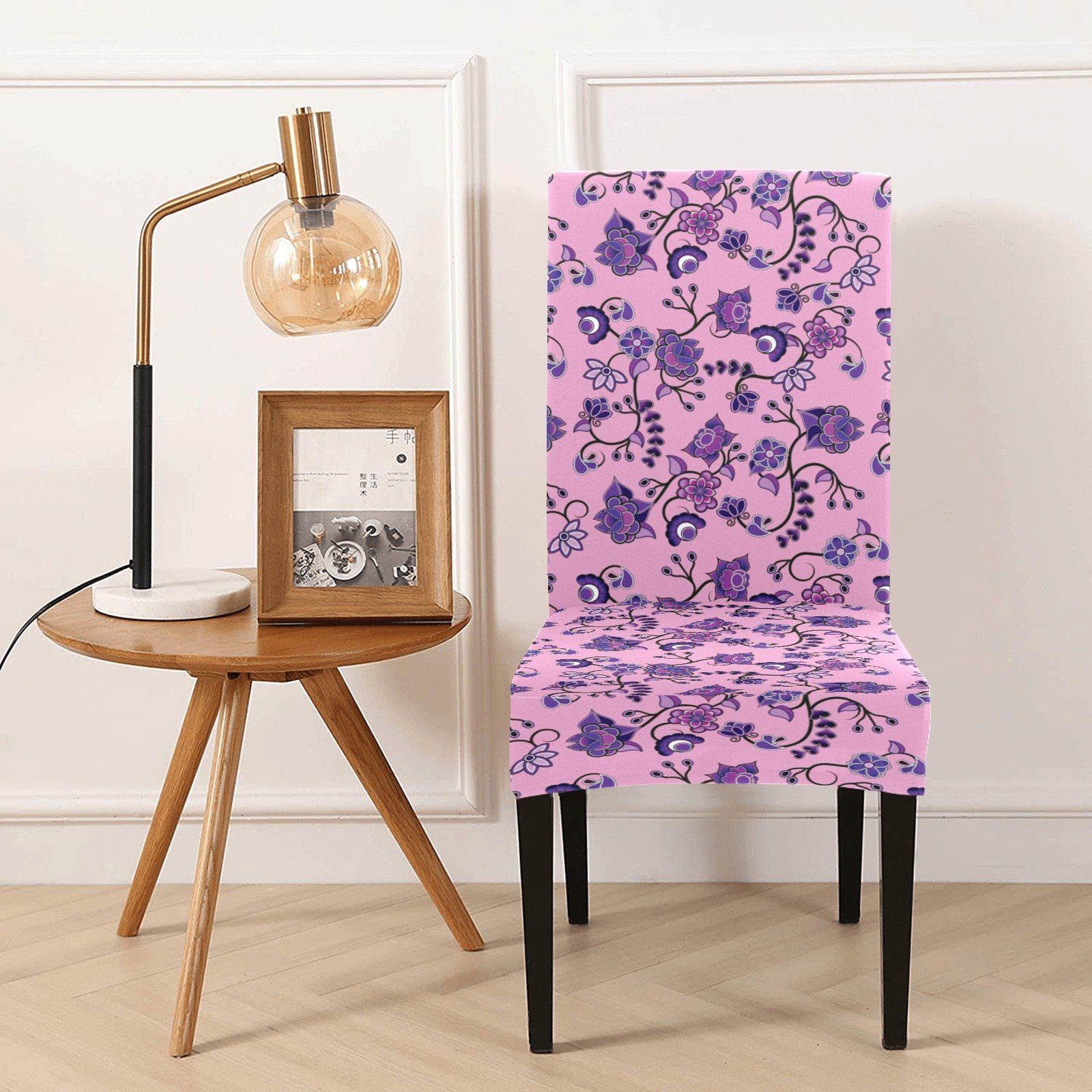 Purple Floral Amour Chair Cover (Pack of 4) Chair Cover (Pack of 4) e-joyer 