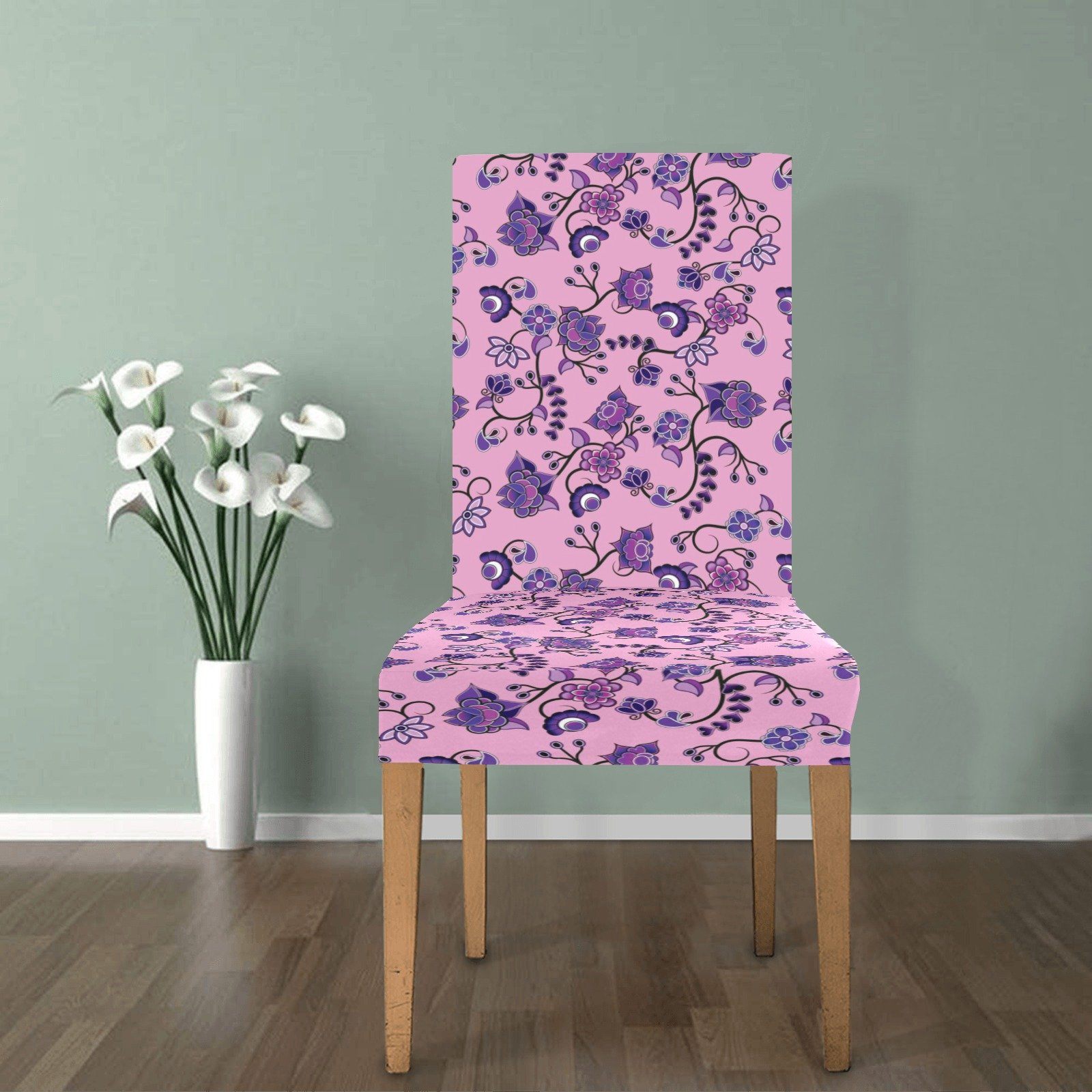 Purple Floral Amour Chair Cover (Pack of 6) Chair Cover (Pack of 6) e-joyer 