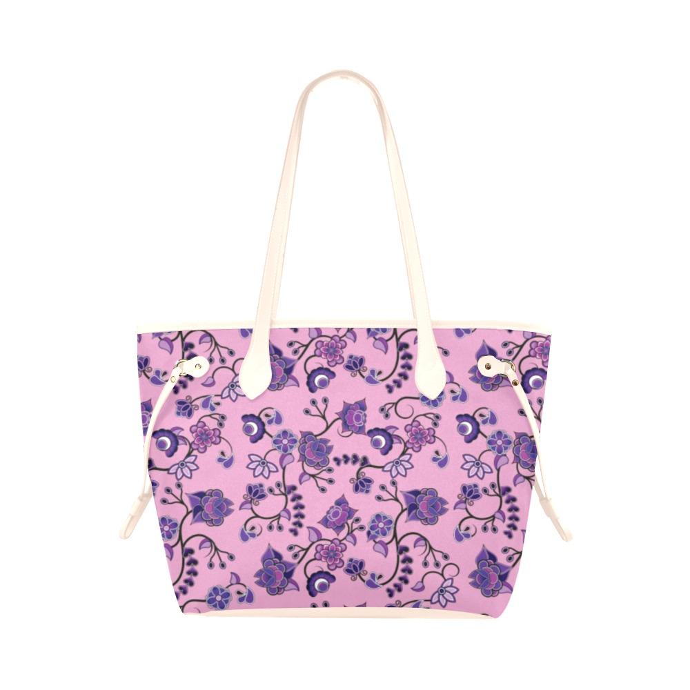 Purple Floral Amour Clover Canvas Tote Bag (Model 1661) Clover Canvas Tote Bag (1661) e-joyer