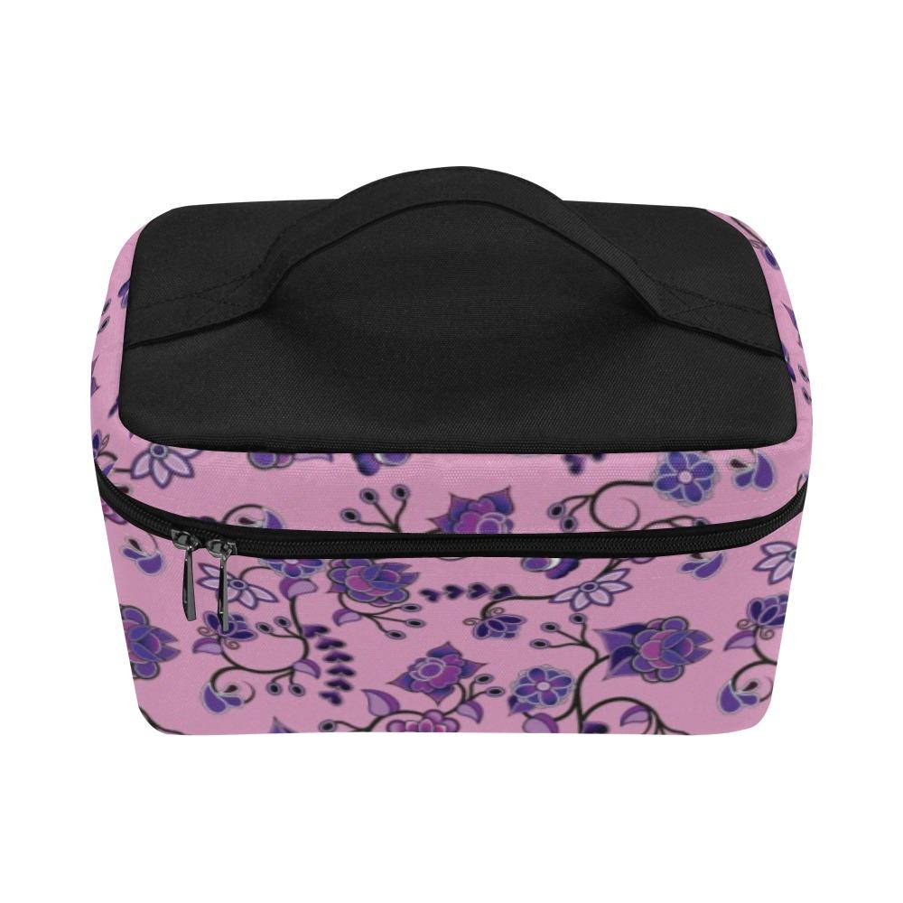 Purple Floral Amour Cosmetic Bag/Large (Model 1658) Cosmetic Bag e-joyer