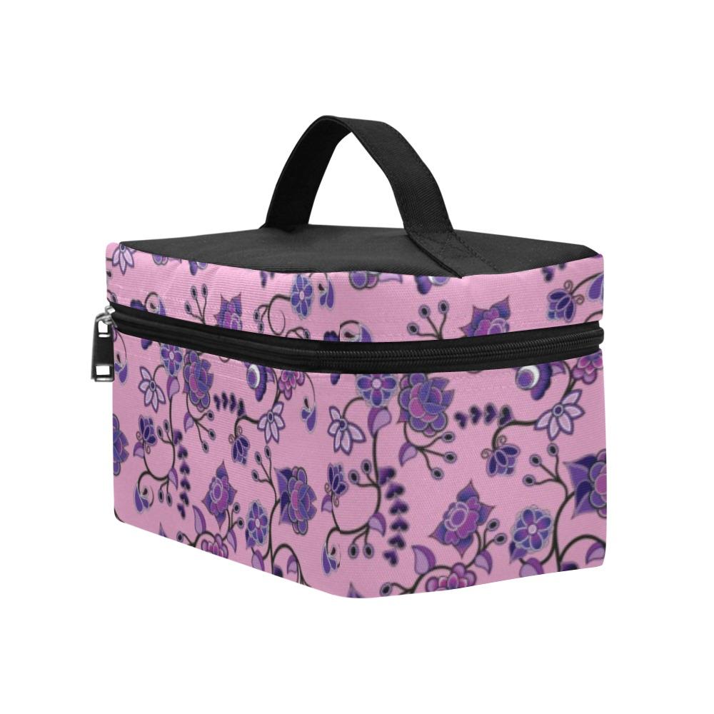 Purple Floral Amour Cosmetic Bag/Large (Model 1658) Cosmetic Bag e-joyer