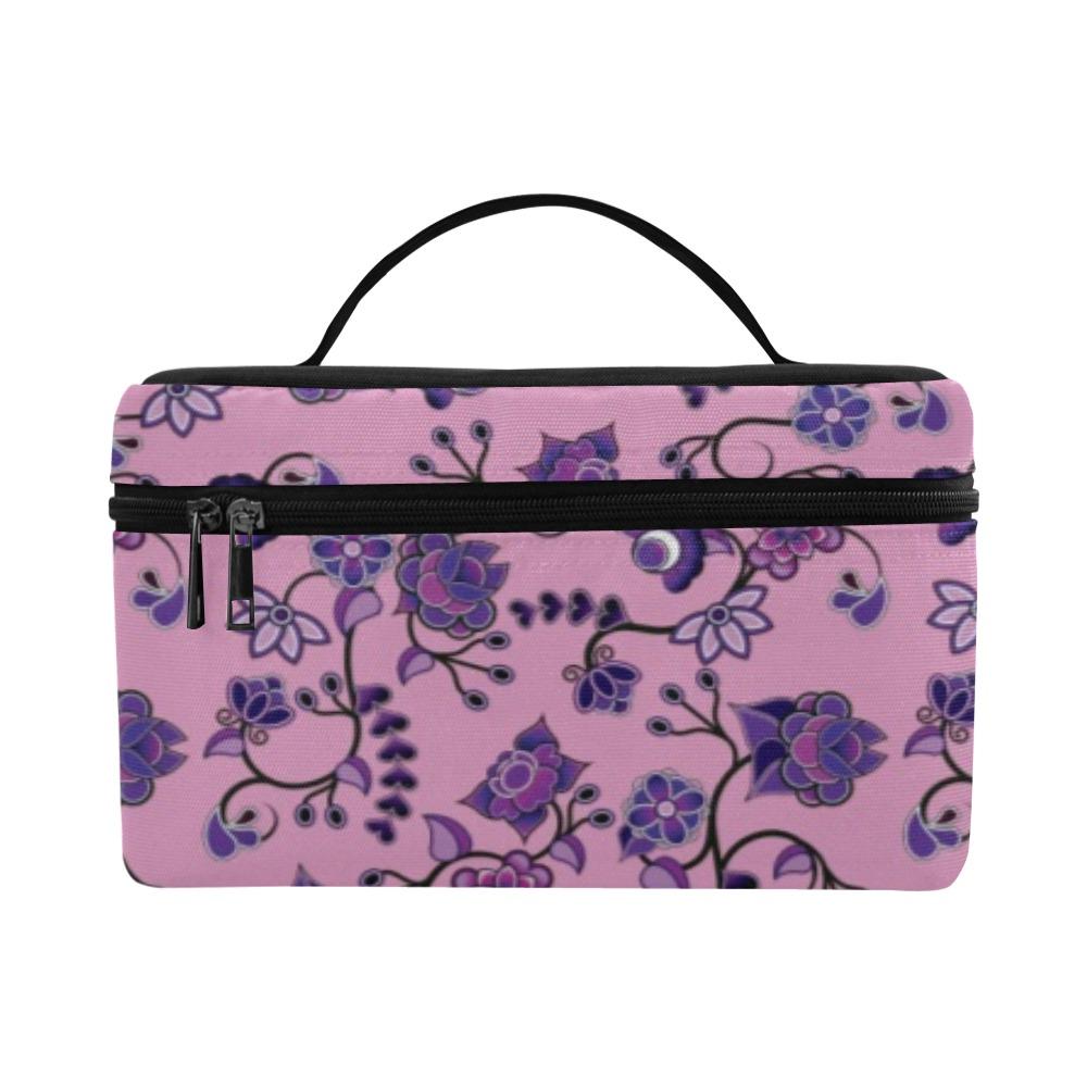 Purple Floral Amour Cosmetic Bag/Large (Model 1658) Cosmetic Bag e-joyer