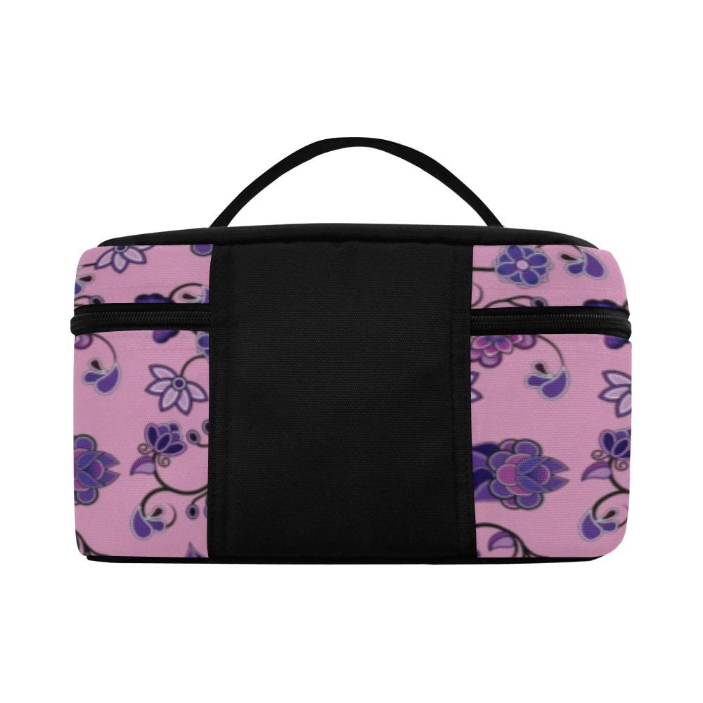 Purple Floral Amour Cosmetic Bag/Large (Model 1658) Cosmetic Bag e-joyer
