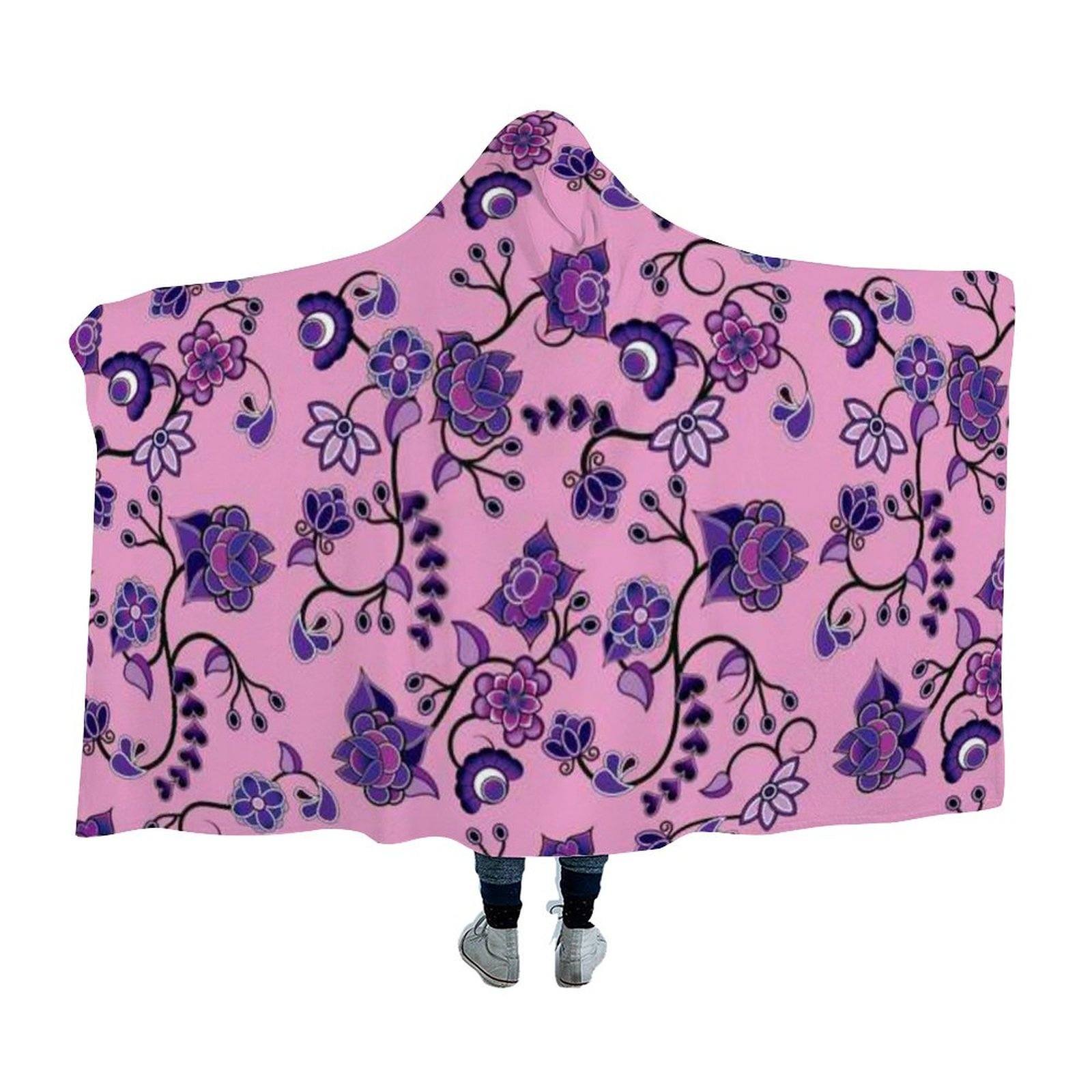 Purple Floral Amour Hooded Blanket blanket 49 Dzine