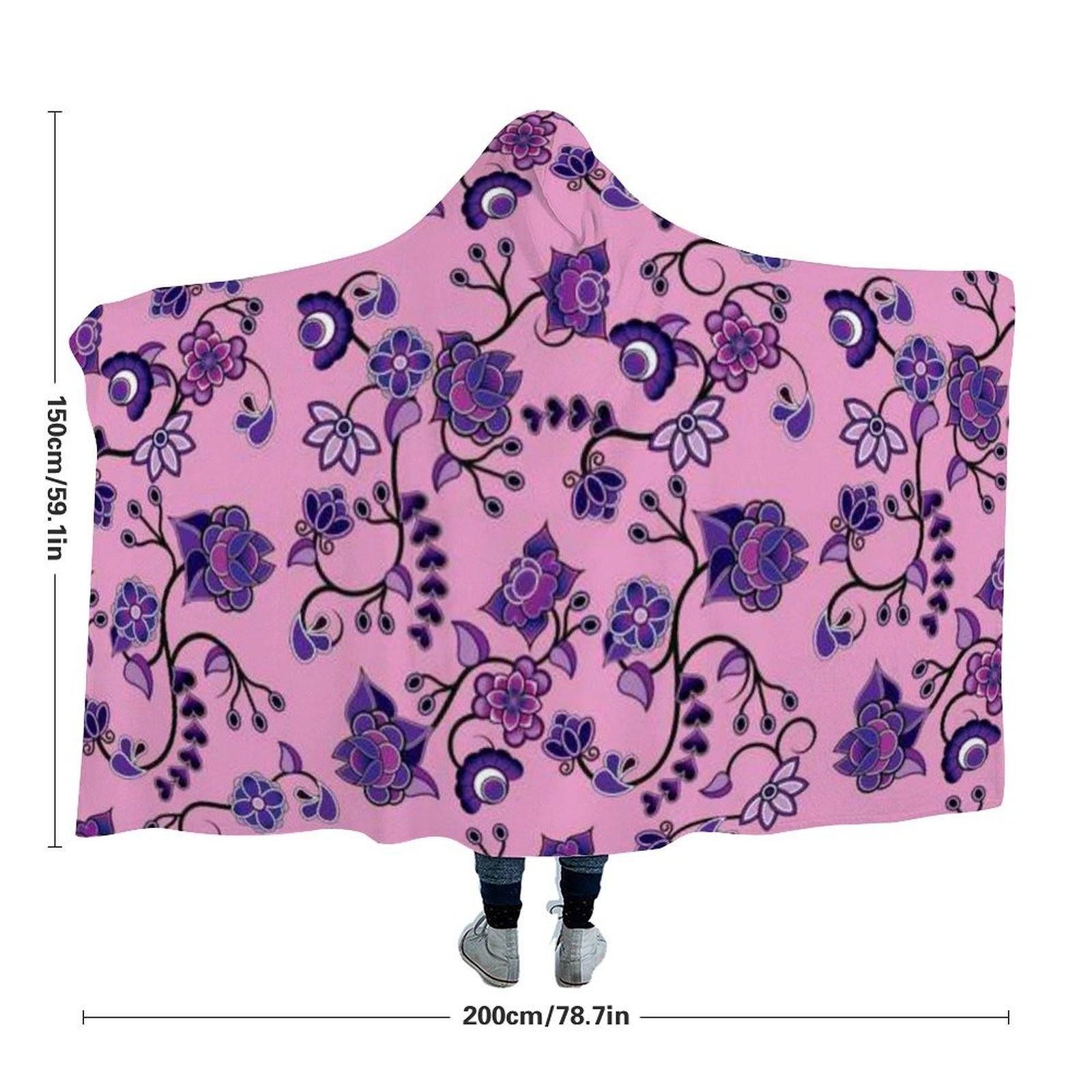 Purple Floral Amour Hooded Blanket blanket 49 Dzine