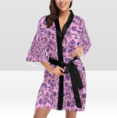 Purple Floral Amour Kimono Robe Artsadd
