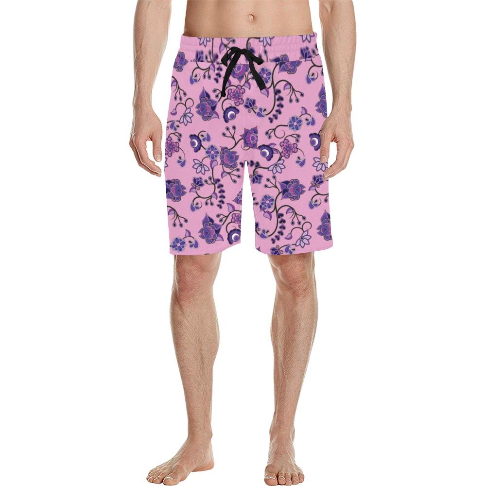 Purple Floral Amour Men's All Over Print Casual Shorts (Model L23) Men's Casual Shorts (L23) e-joyer