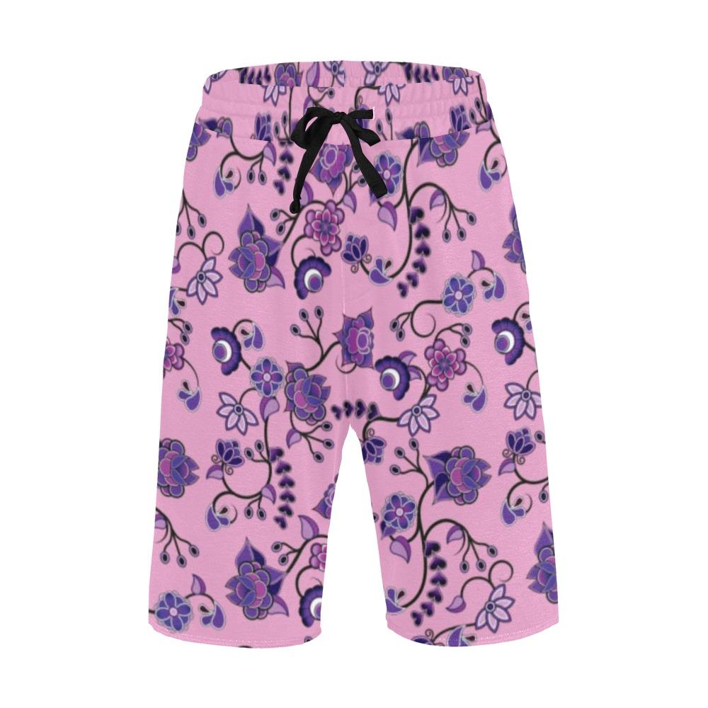 Purple Floral Amour Men's All Over Print Casual Shorts (Model L23) Men's Casual Shorts (L23) e-joyer
