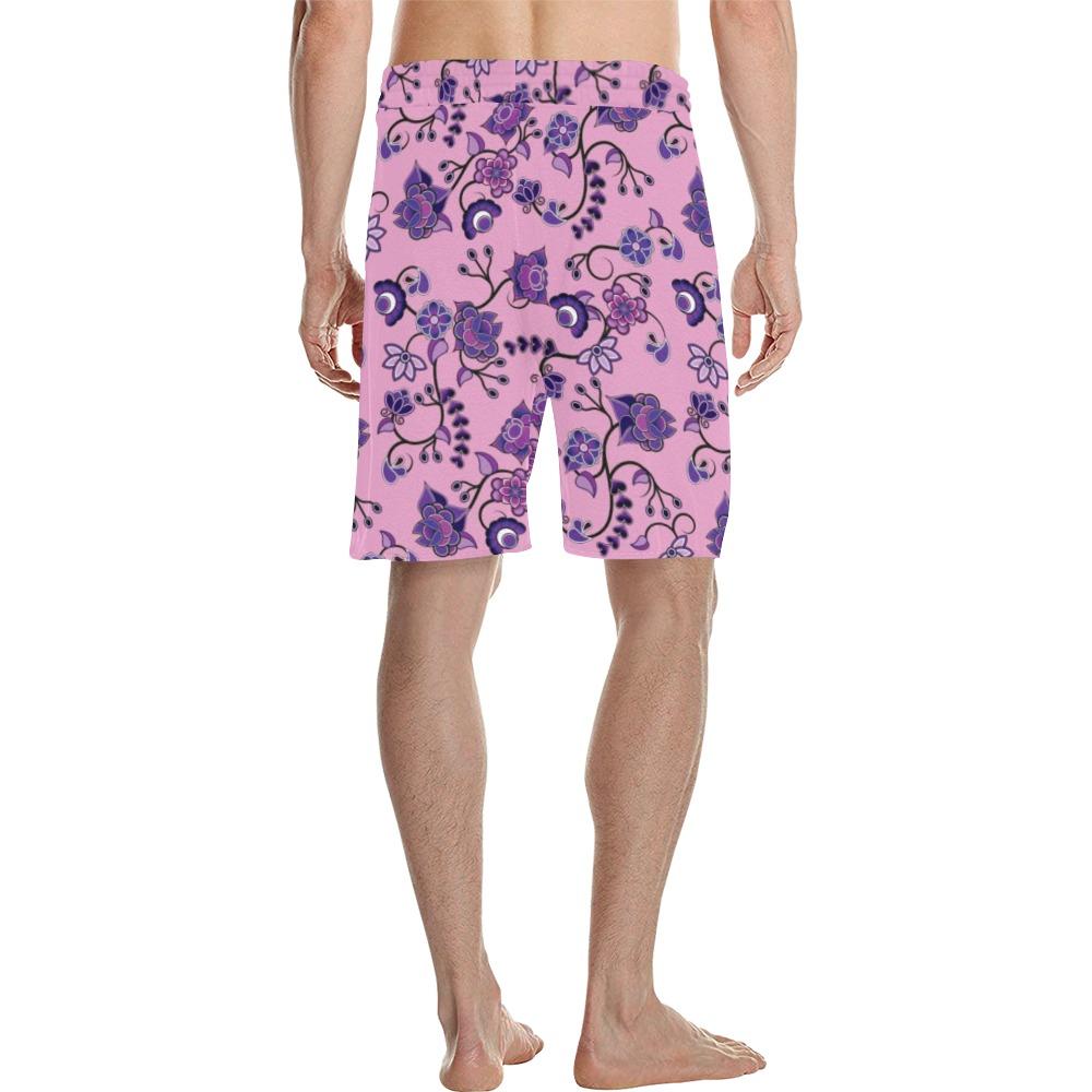 Purple Floral Amour Men's All Over Print Casual Shorts (Model L23) Men's Casual Shorts (L23) e-joyer