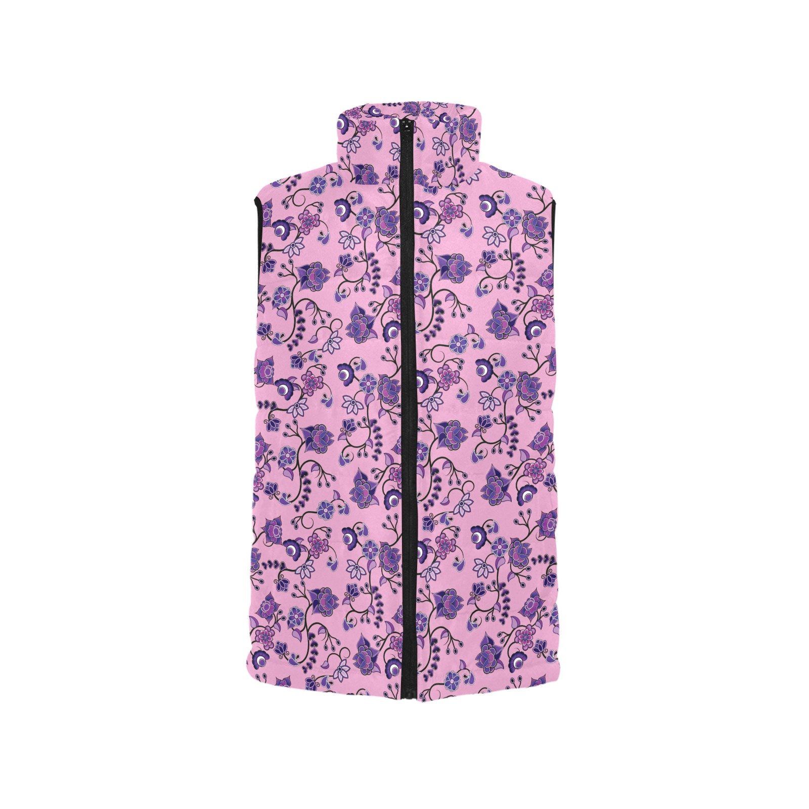 Purple Floral Amour Men's Padded Vest Jacket (Model H44) Men's Padded Vest Jacket (H44) e-joyer