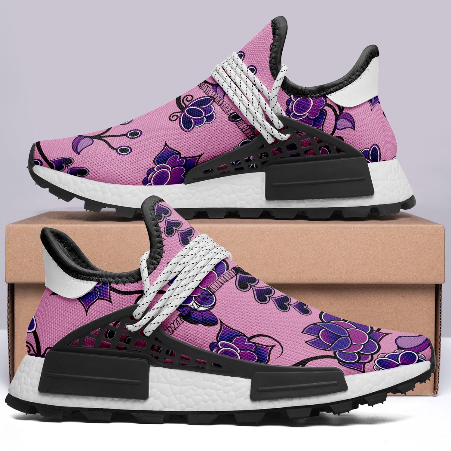Purple Floral Amour Okaki Sneakers Shoes Herman