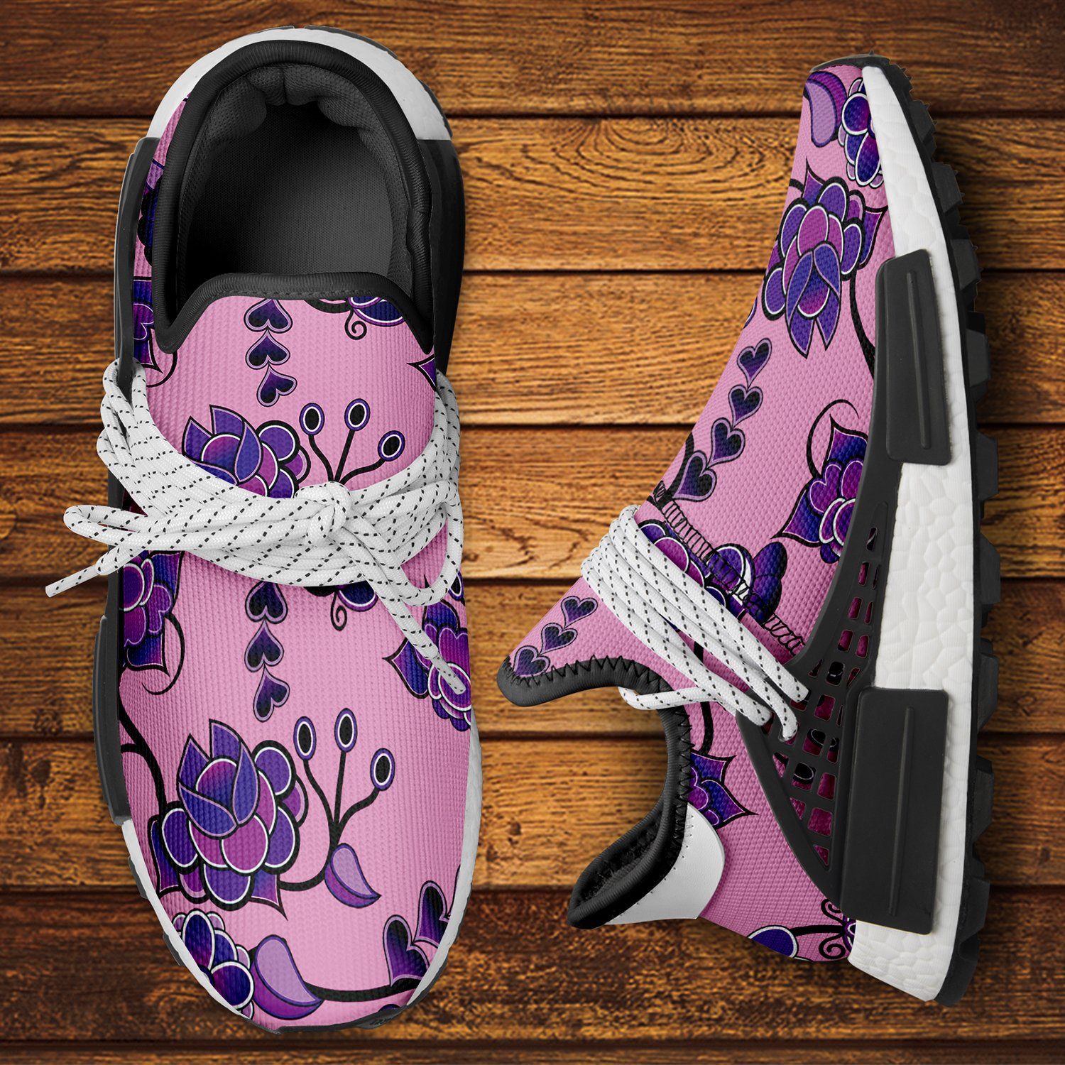 Purple Floral Amour Okaki Sneakers Shoes Herman