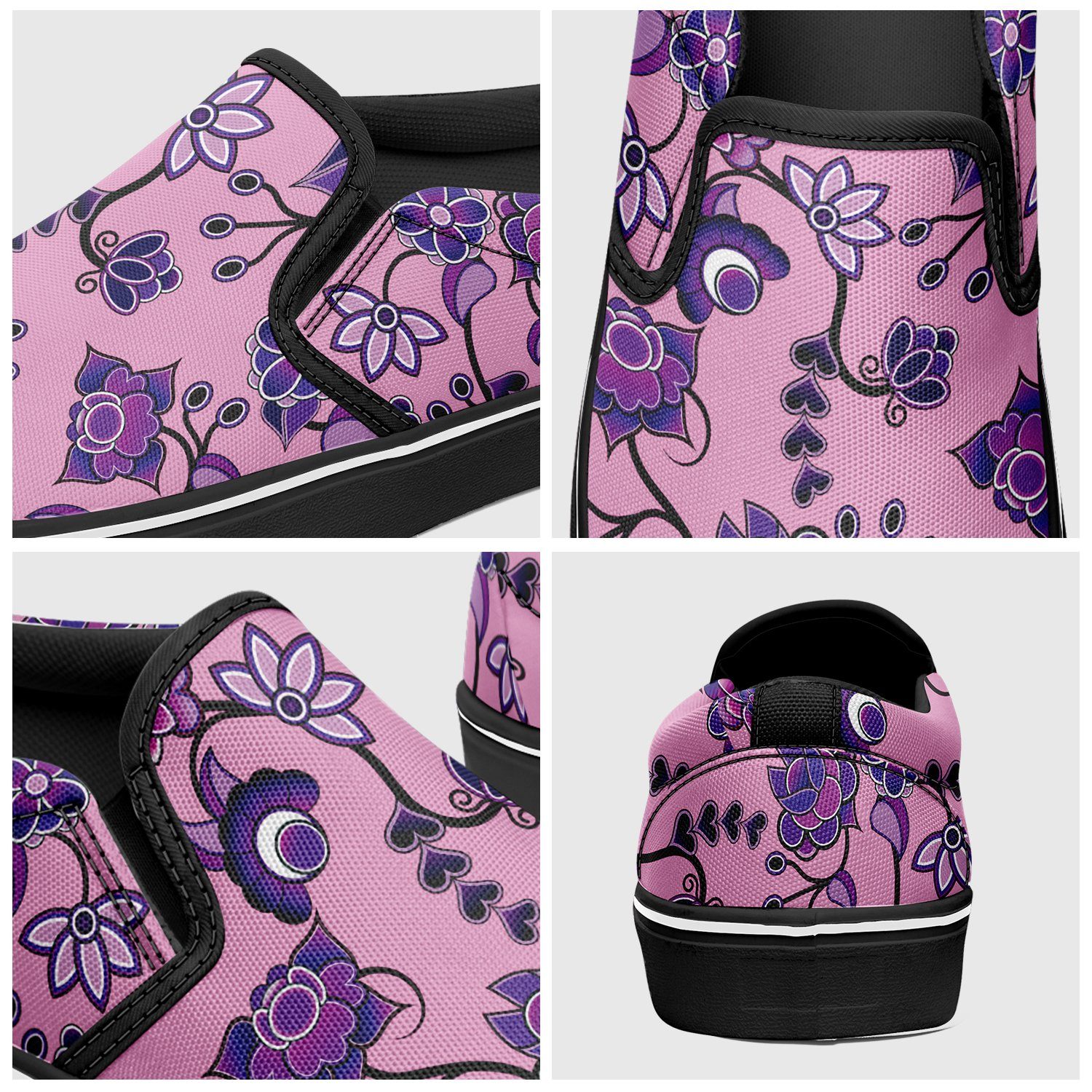 Purple Floral Amour Otoyimm Canvas Slip On Shoes otoyimm Herman