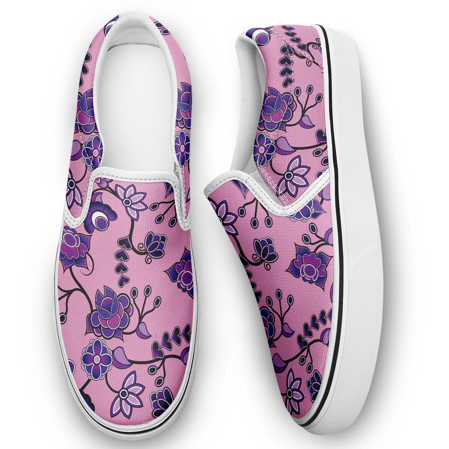 Purple Floral Amour Otoyimm Canvas Slip On Shoes otoyimm Herman