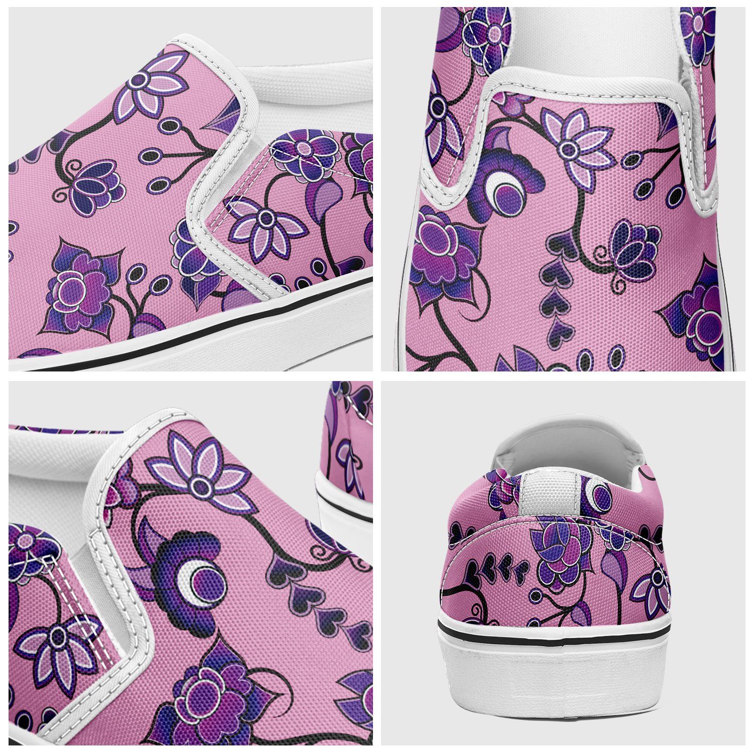 Purple Floral Amour Otoyimm Canvas Slip On Shoes otoyimm Herman