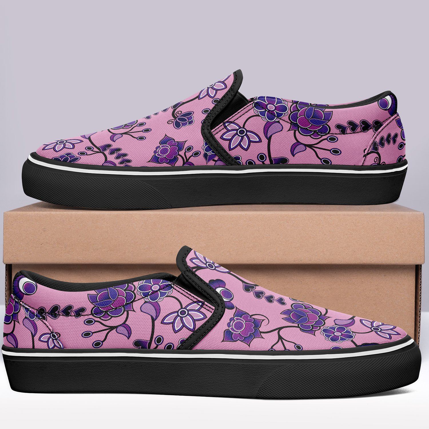 Purple Floral Amour Otoyimm Canvas Slip On Shoes otoyimm Herman