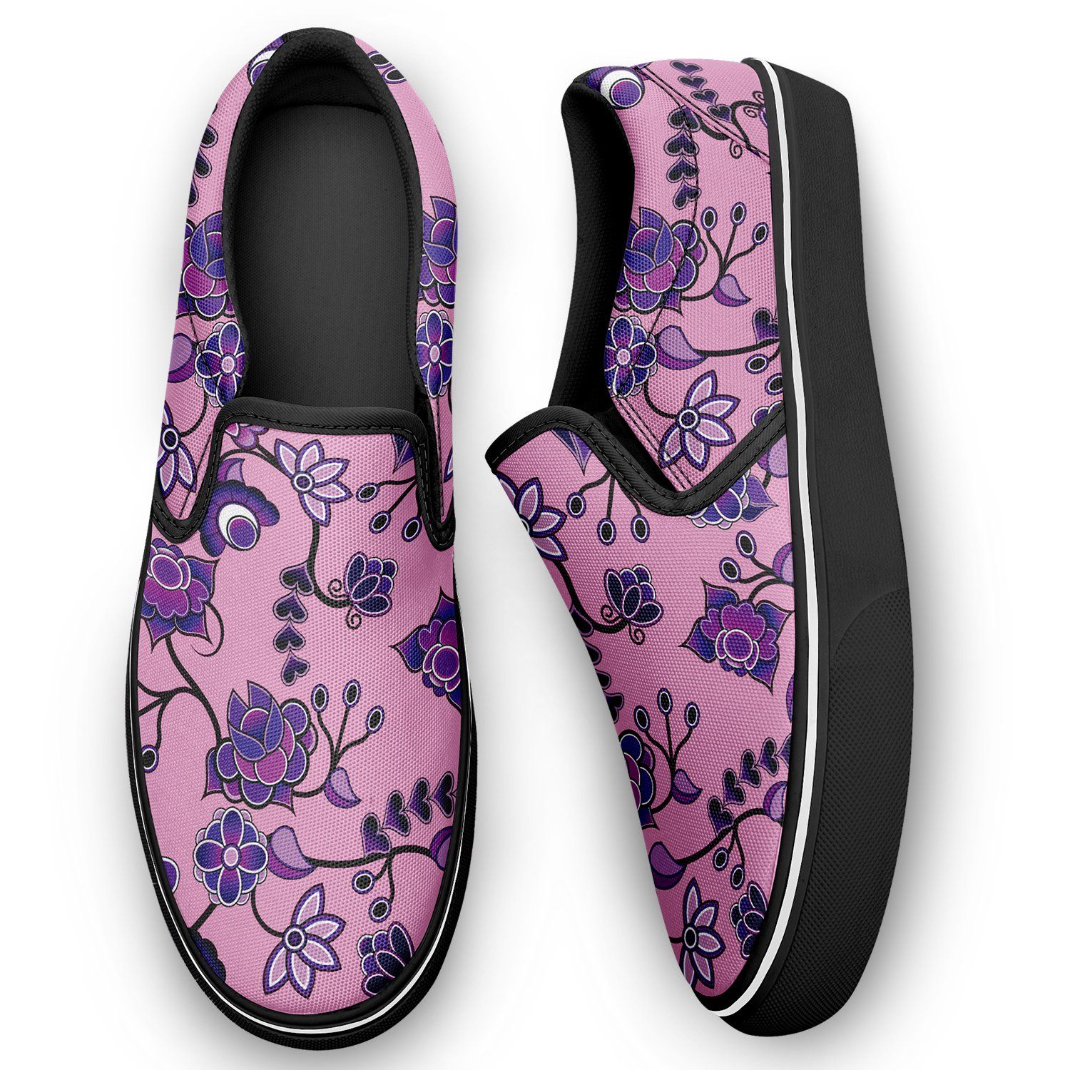 Purple Floral Amour Otoyimm Canvas Slip On Shoes otoyimm Herman