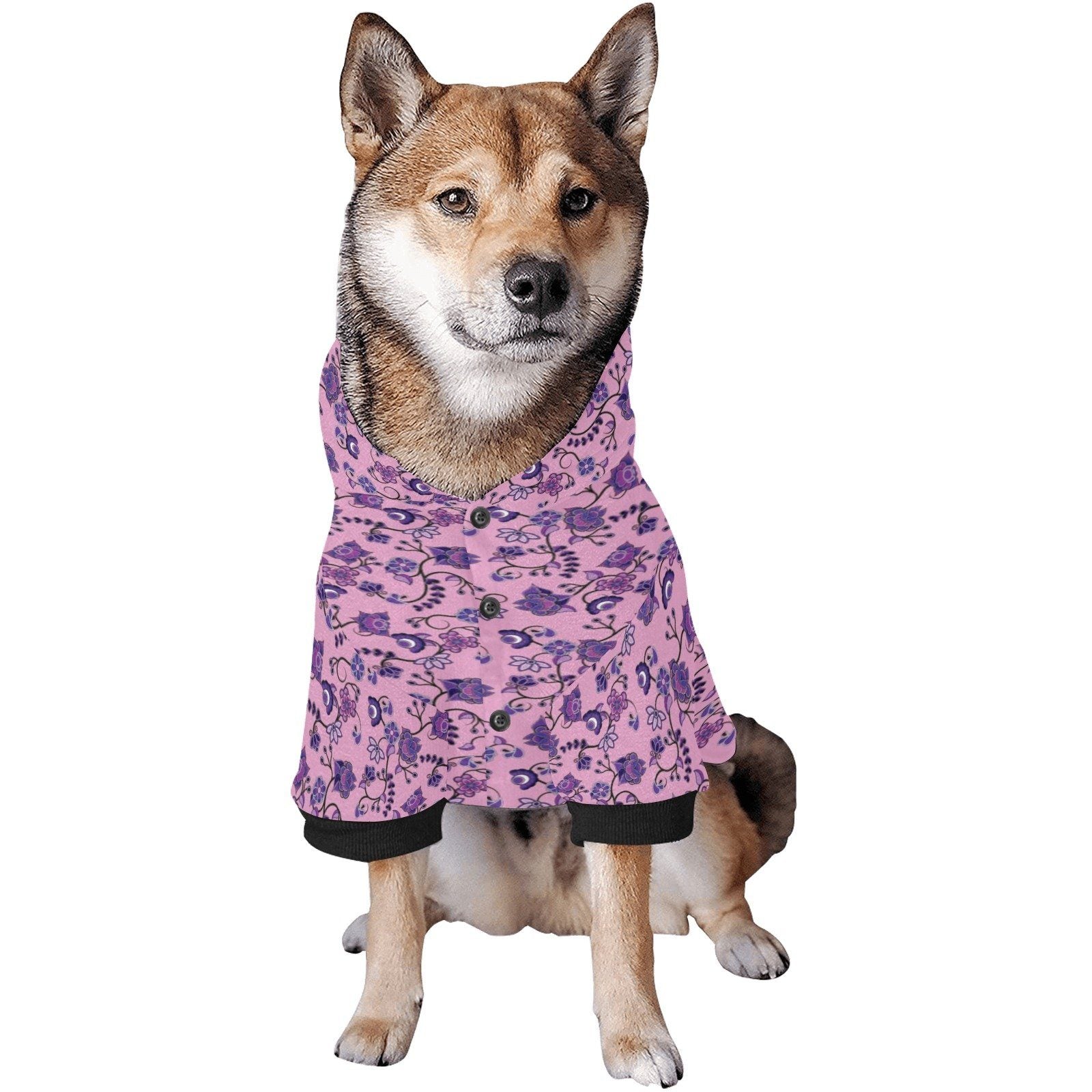 Purple Floral Amour Pet Dog Hoodie Pet Dog Hoodie e-joyer