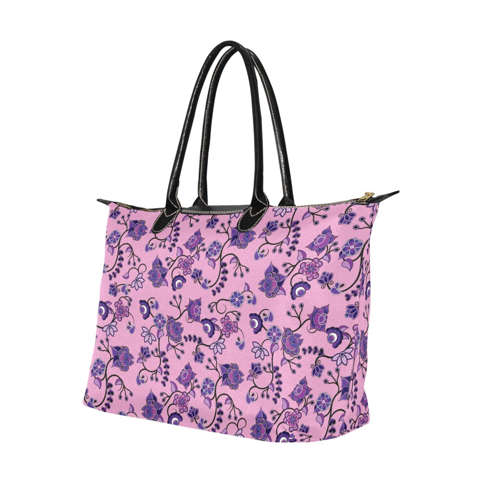 Purple Floral Amour Single-Shoulder Lady Handbag (Model 1714) bag e-joyer