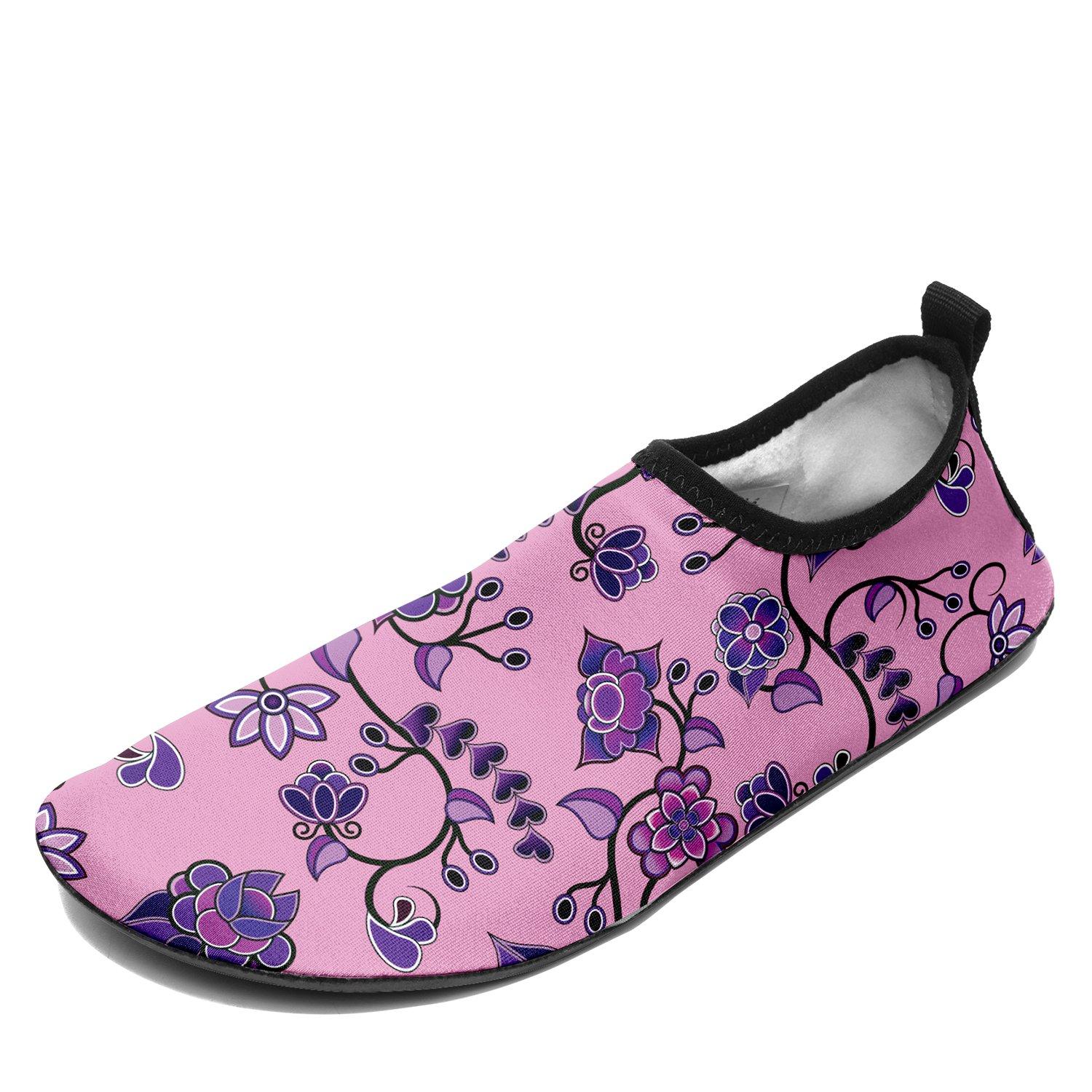 Purple Floral Amour Sockamoccs Kid's Slip On Shoes Herman