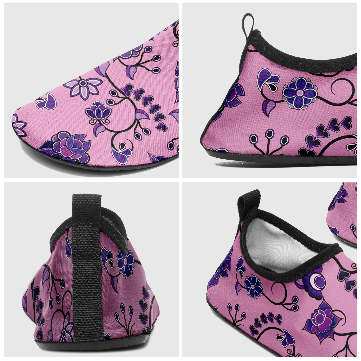 Purple Floral Amour Sockamoccs Kid's Slip On Shoes Herman