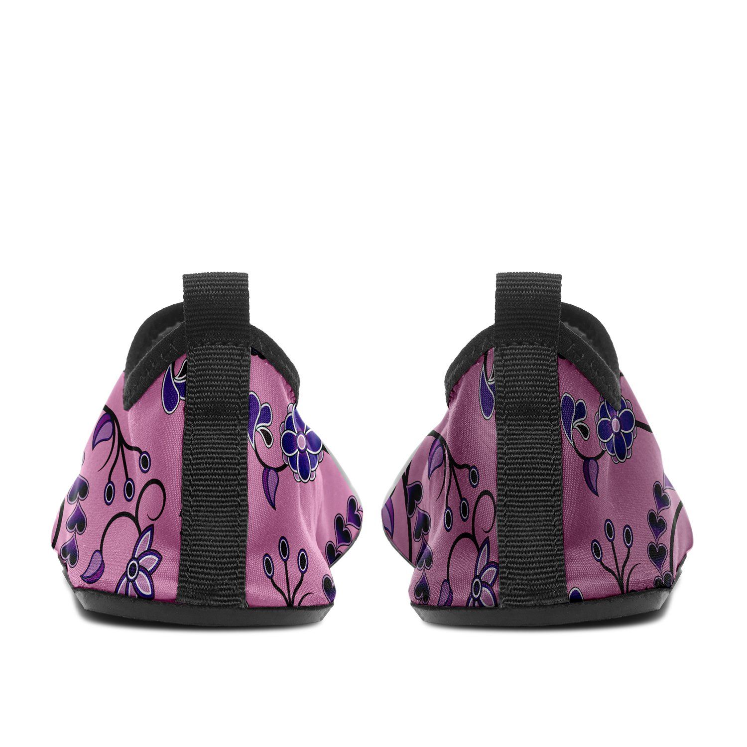 Purple Floral Amour Sockamoccs Kid's Slip On Shoes Herman