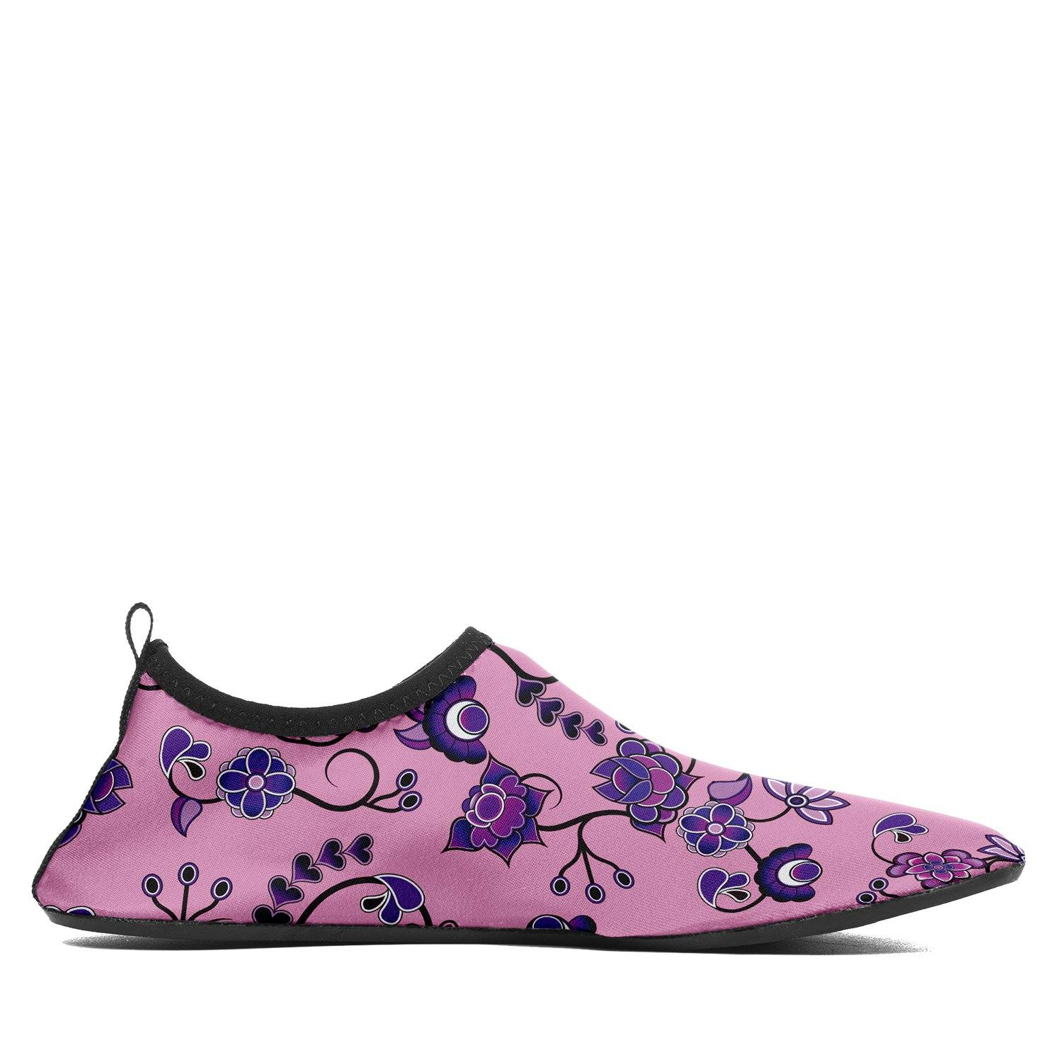 Purple Floral Amour Sockamoccs Kid's Slip On Shoes Herman