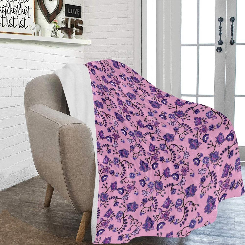 Purple Floral Amour Ultra-Soft Micro Fleece Blanket 60"x80" Ultra-Soft Blanket 60''x80'' e-joyer 