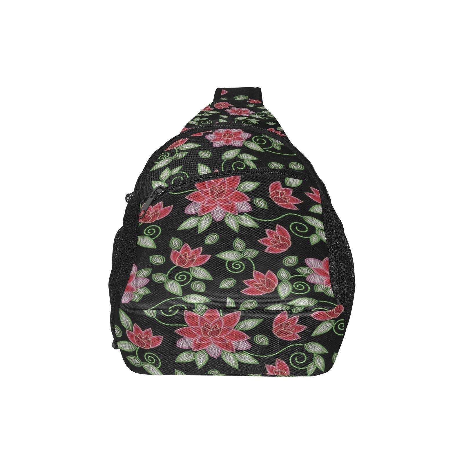 Red Beaded Rose All Over Print Chest Bag (Model 1719) All Over Print Chest Bag (1719) e-joyer