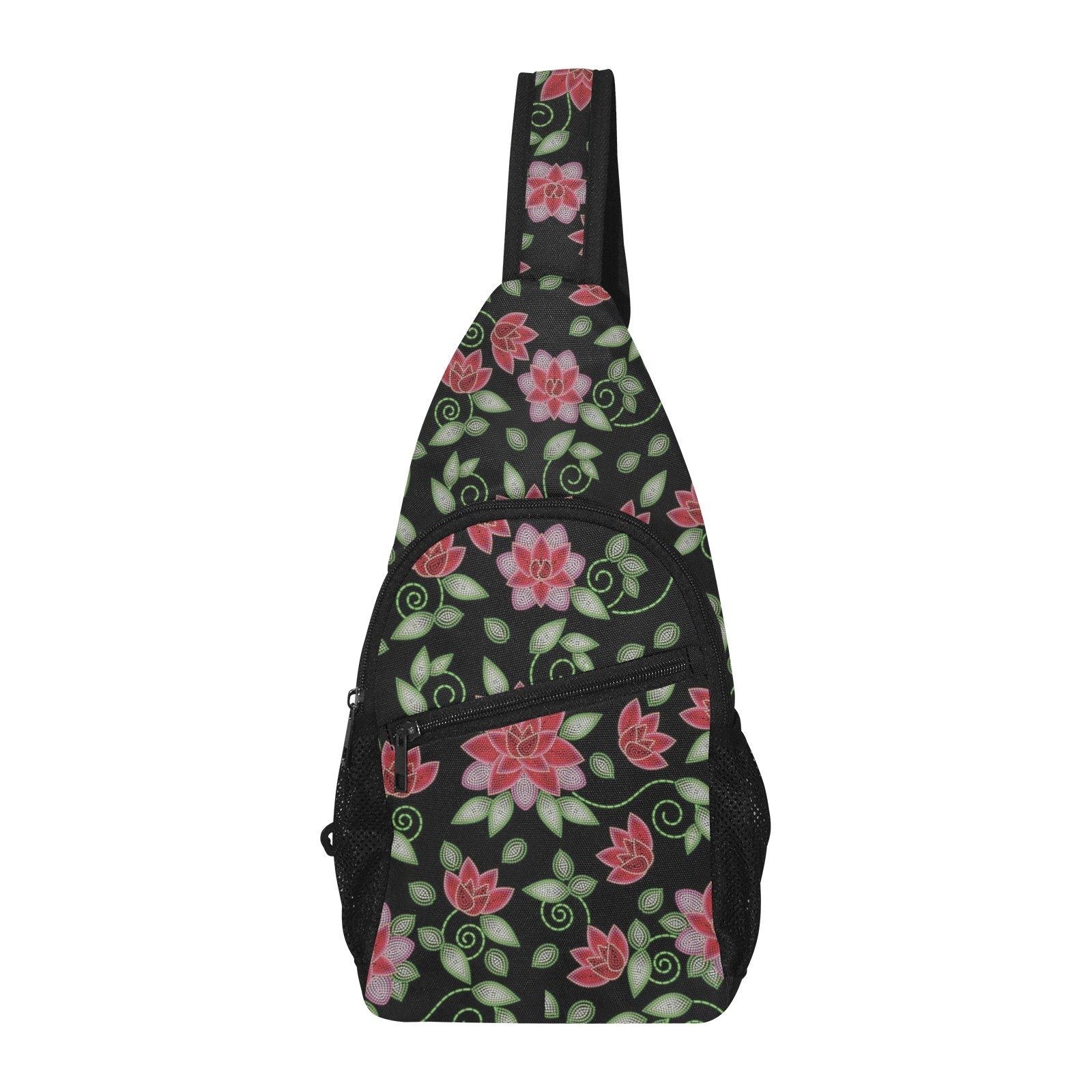 Red Beaded Rose All Over Print Chest Bag (Model 1719) All Over Print Chest Bag (1719) e-joyer