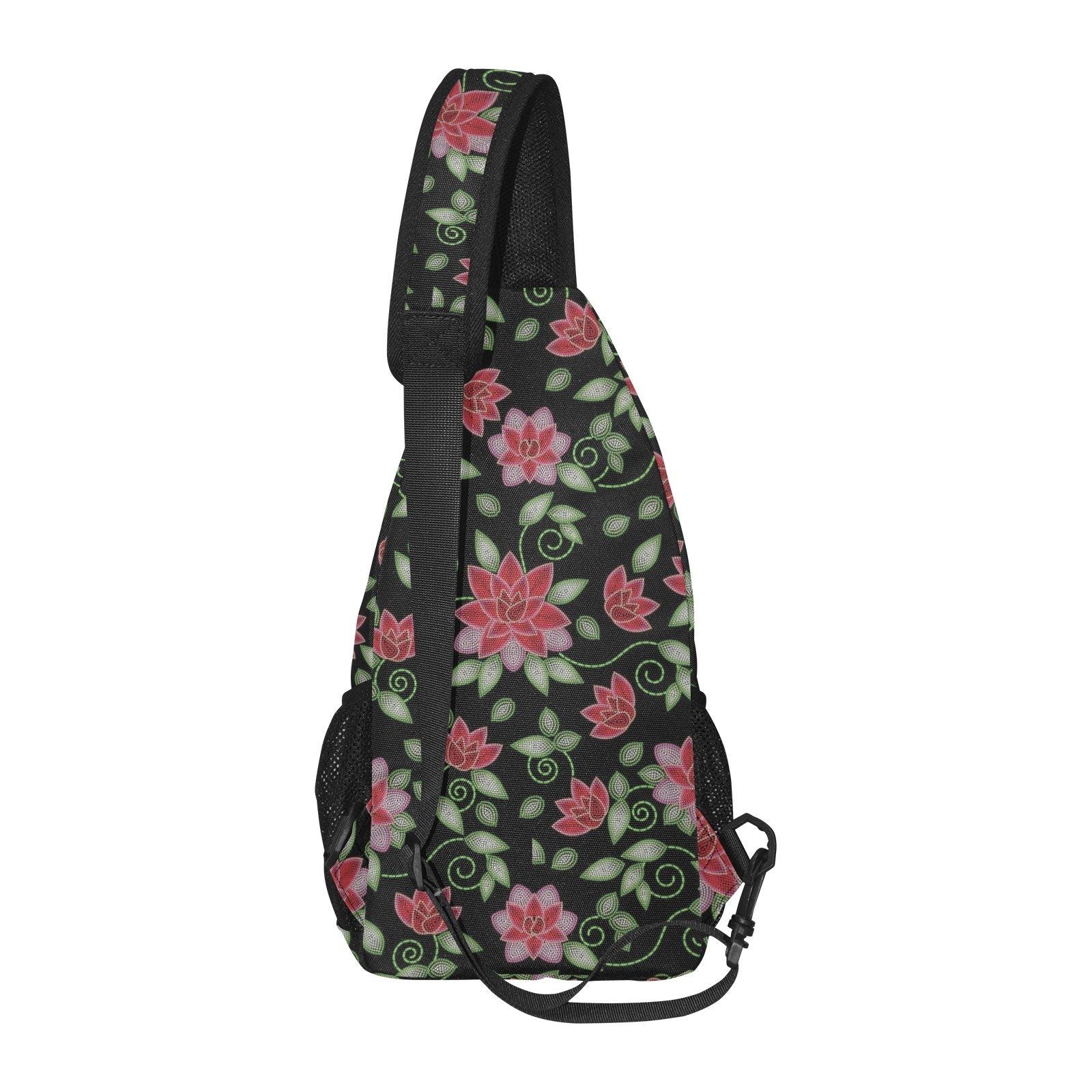 Red Beaded Rose All Over Print Chest Bag (Model 1719) All Over Print Chest Bag (1719) e-joyer