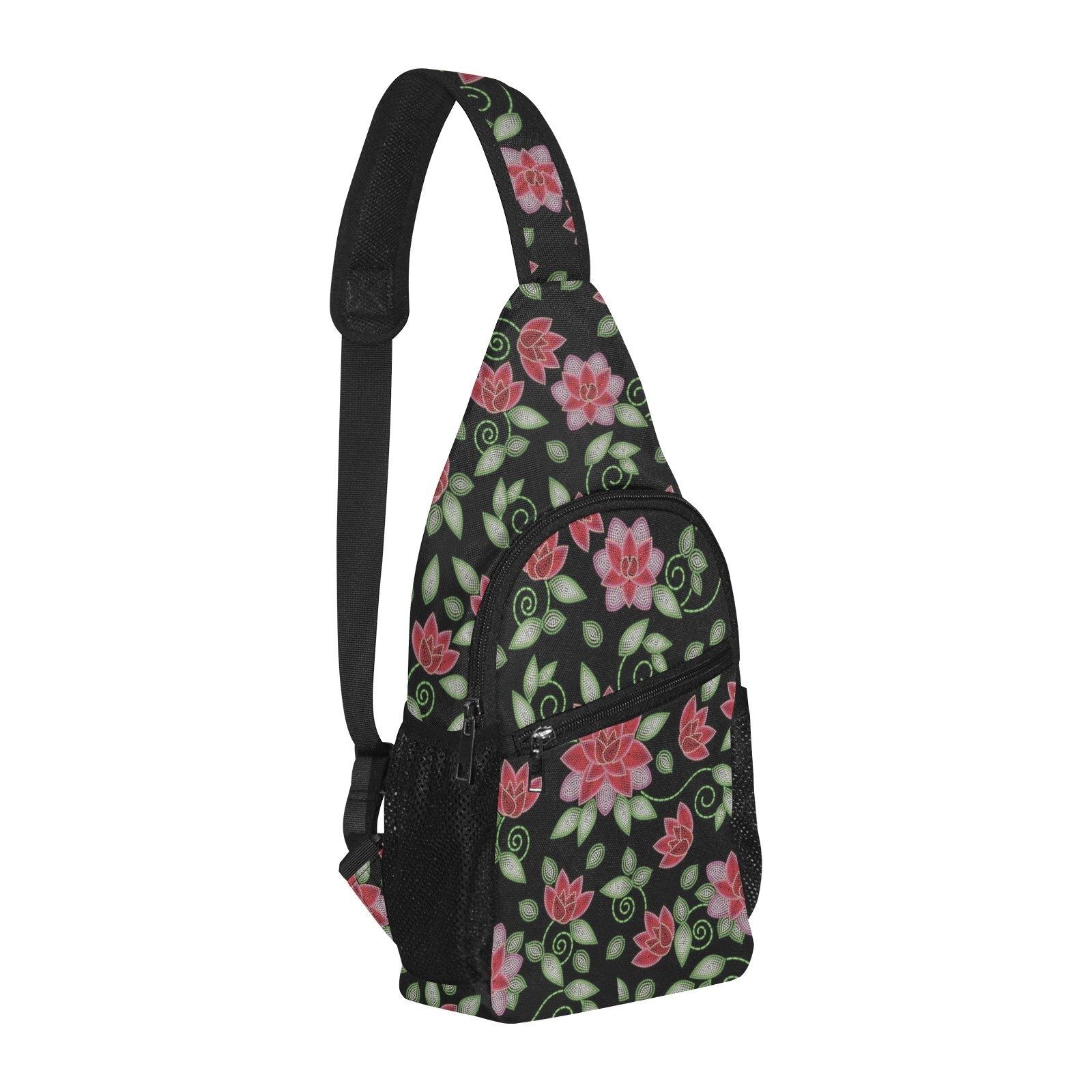 Red Beaded Rose All Over Print Chest Bag (Model 1719) All Over Print Chest Bag (1719) e-joyer