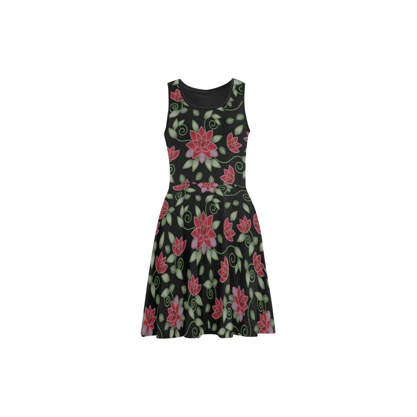 Red Beaded Rose Atalanta Sundress (Model D04) Atalanta Sundress (D04) e-joyer