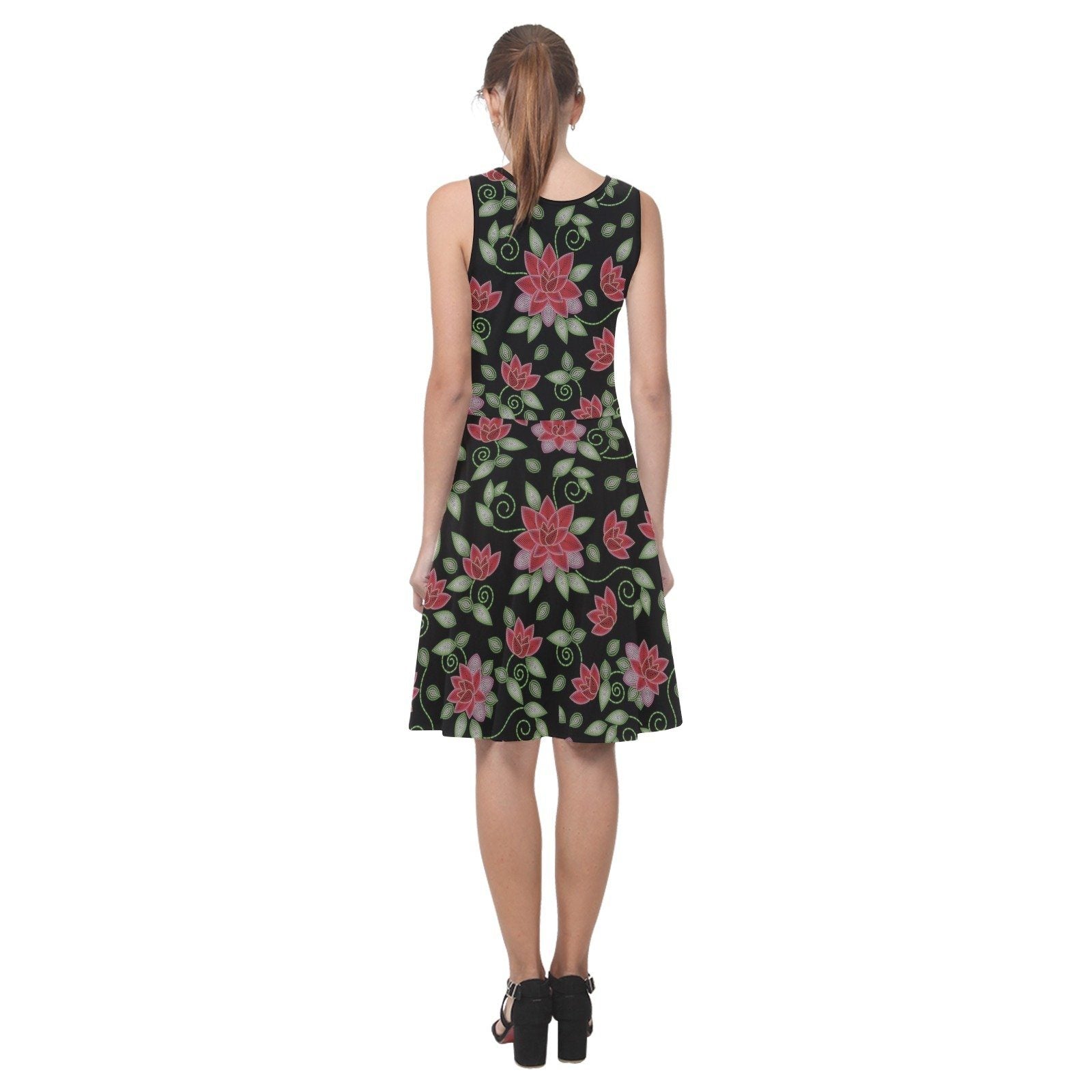 Red Beaded Rose Atalanta Sundress (Model D04) Atalanta Sundress (D04) e-joyer