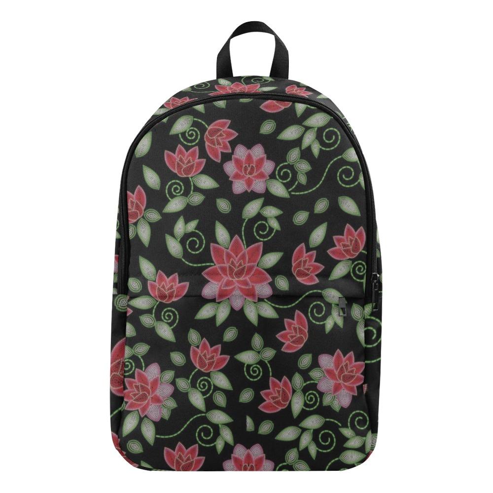 Red Beaded Rose Fabric Backpack for Adult (Model 1659) Casual Backpack for Adult (1659) e-joyer