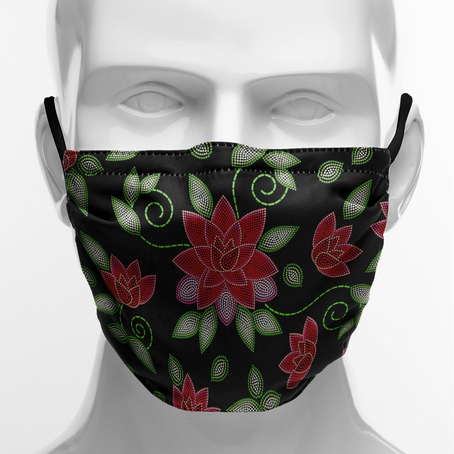 Red Beaded Rose Face Cover Herman