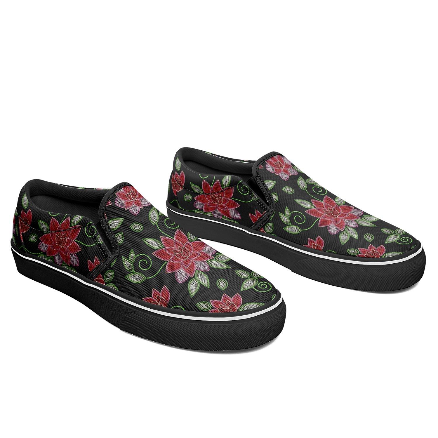 Red Beaded Rose Otoyimm Canvas Slip On Shoes otoyimm Herman
