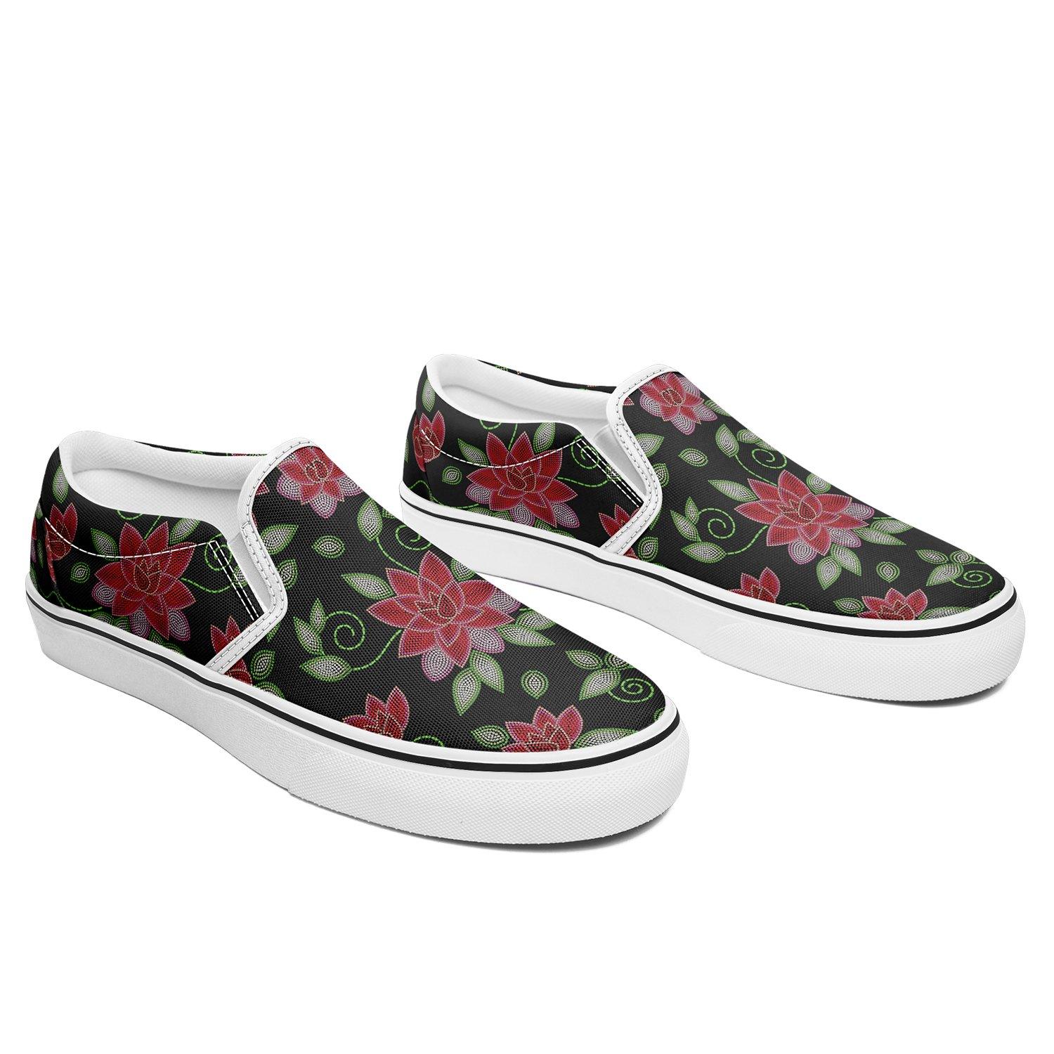 Red Beaded Rose Otoyimm Canvas Slip On Shoes otoyimm Herman