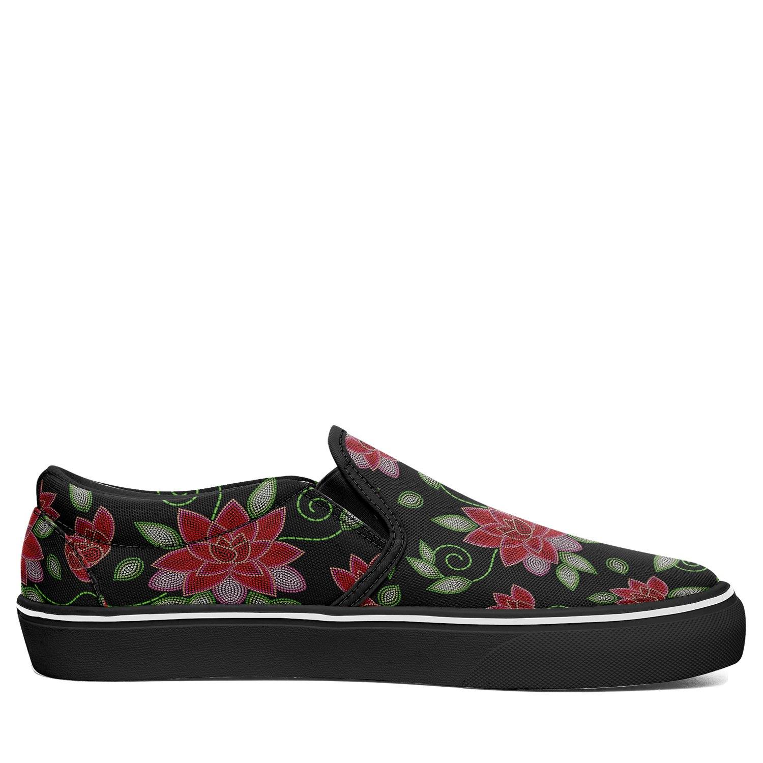 Red Beaded Rose Otoyimm Canvas Slip On Shoes otoyimm Herman
