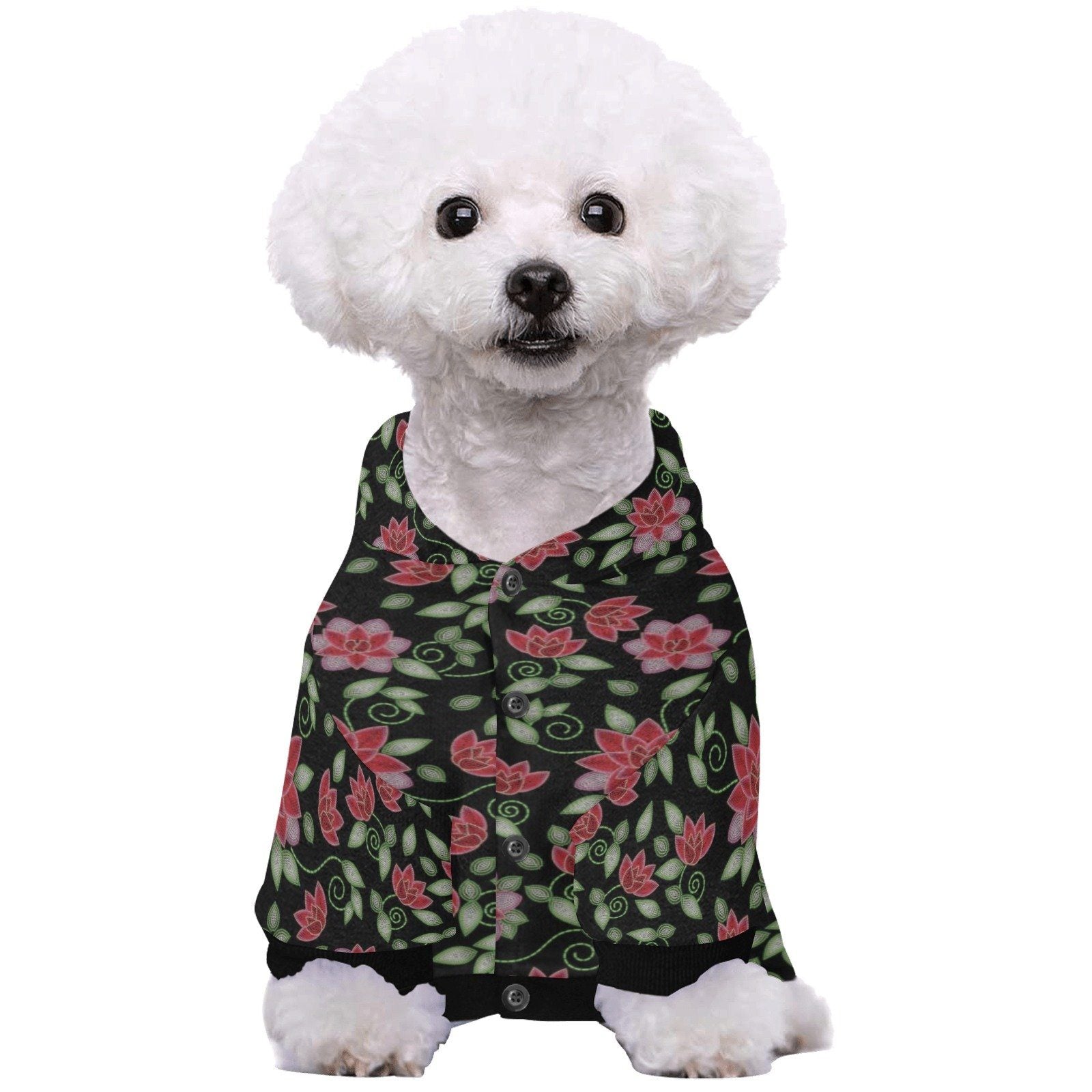 Red Beaded Rose Pet Dog Hoodie Pet Dog Hoodie e-joyer