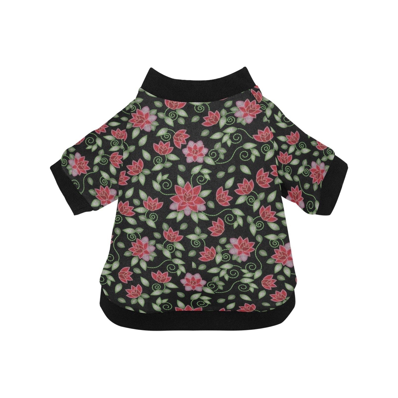 Red Beaded Rose Pet Dog Round Neck Shirt Pet Dog Round Neck Shirt e-joyer