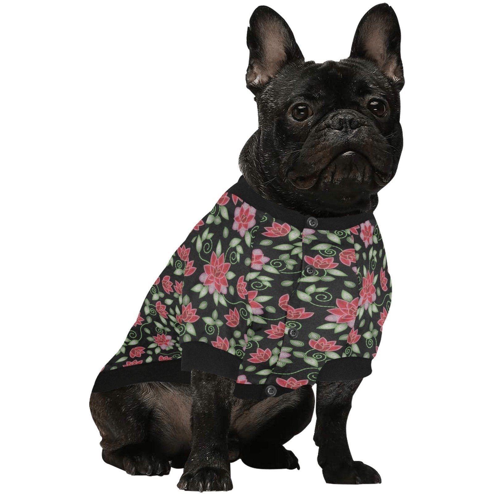 Red Beaded Rose Pet Dog Round Neck Shirt Pet Dog Round Neck Shirt e-joyer