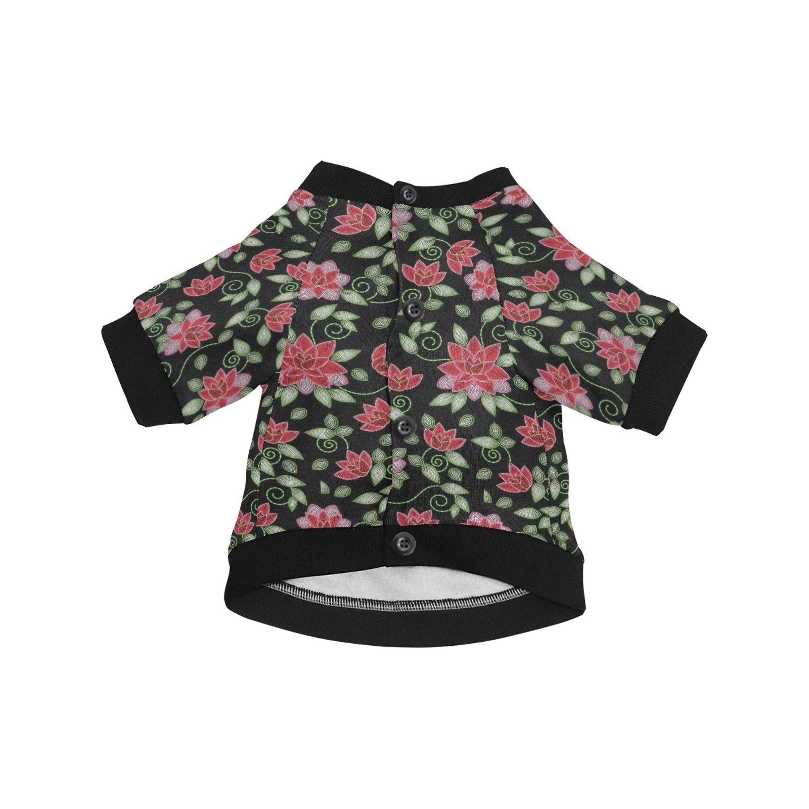 Red Beaded Rose Pet Dog Round Neck Shirt Pet Dog Round Neck Shirt e-joyer